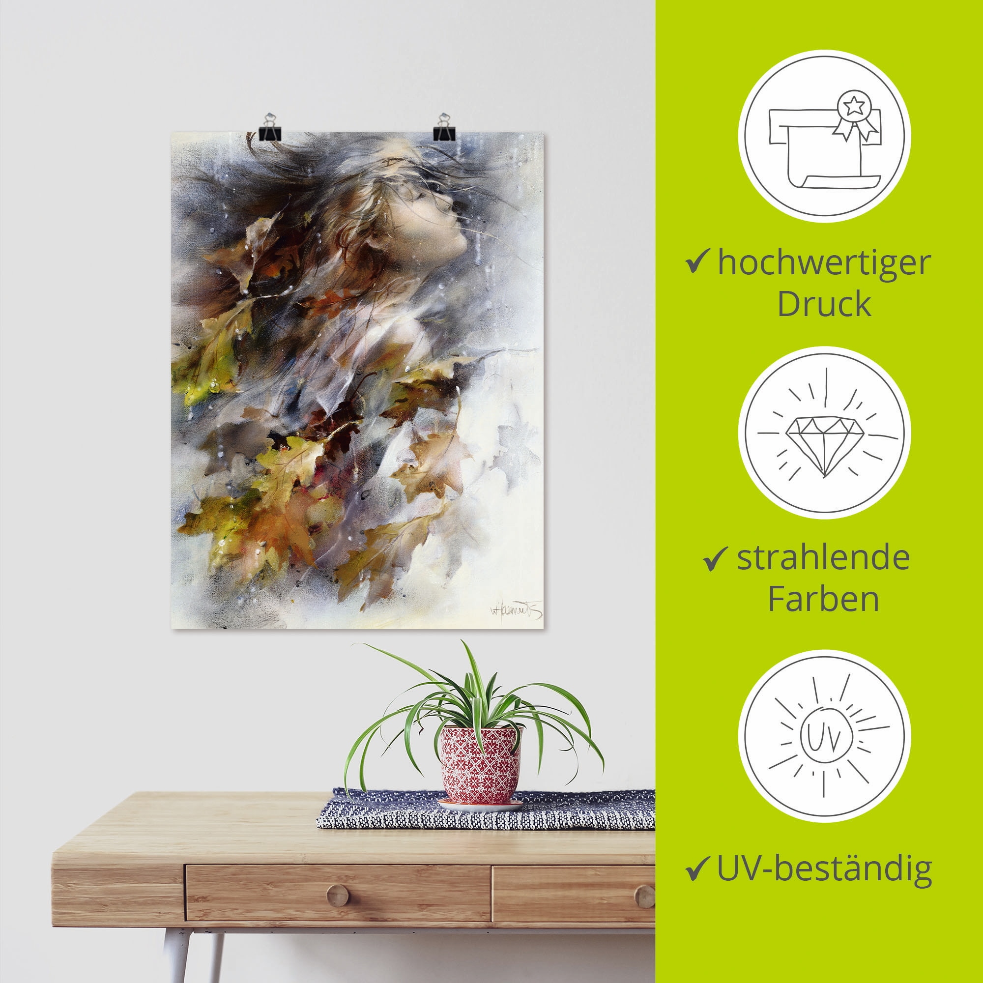 Artland Wandbild »Herbst«, Frau, (1 St.), als Leinwandbild, Poster, Wandaufkleber in verschied. Größen