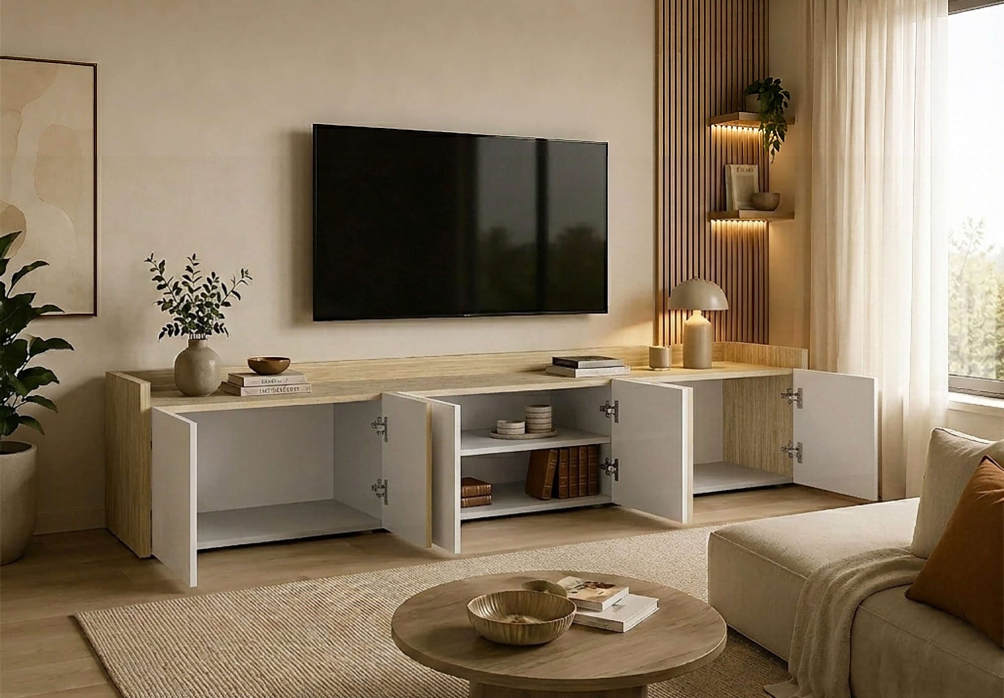 OTTO home Lowboard »Lowboard ALTEA,Lowboard,TV-Kommode,TV-Möbel,TV-Bank« 1 Stk. tlg. Mit 6 Drehtüren, 4 Innenfächer, B.220 cm