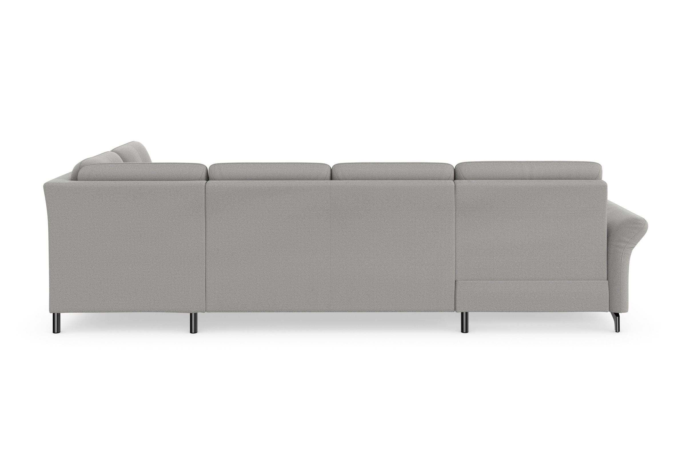 Wohnlandschaft HOME AFFAIRE "Calando U-Form", silber, B:326cm H:91cm T:188cm, 90% Polyester 10% Polyamid, Sofas, Wohnlandschaft, wahlweise mit Bettfunktion, Bettkasten und Armteilfunktion 8