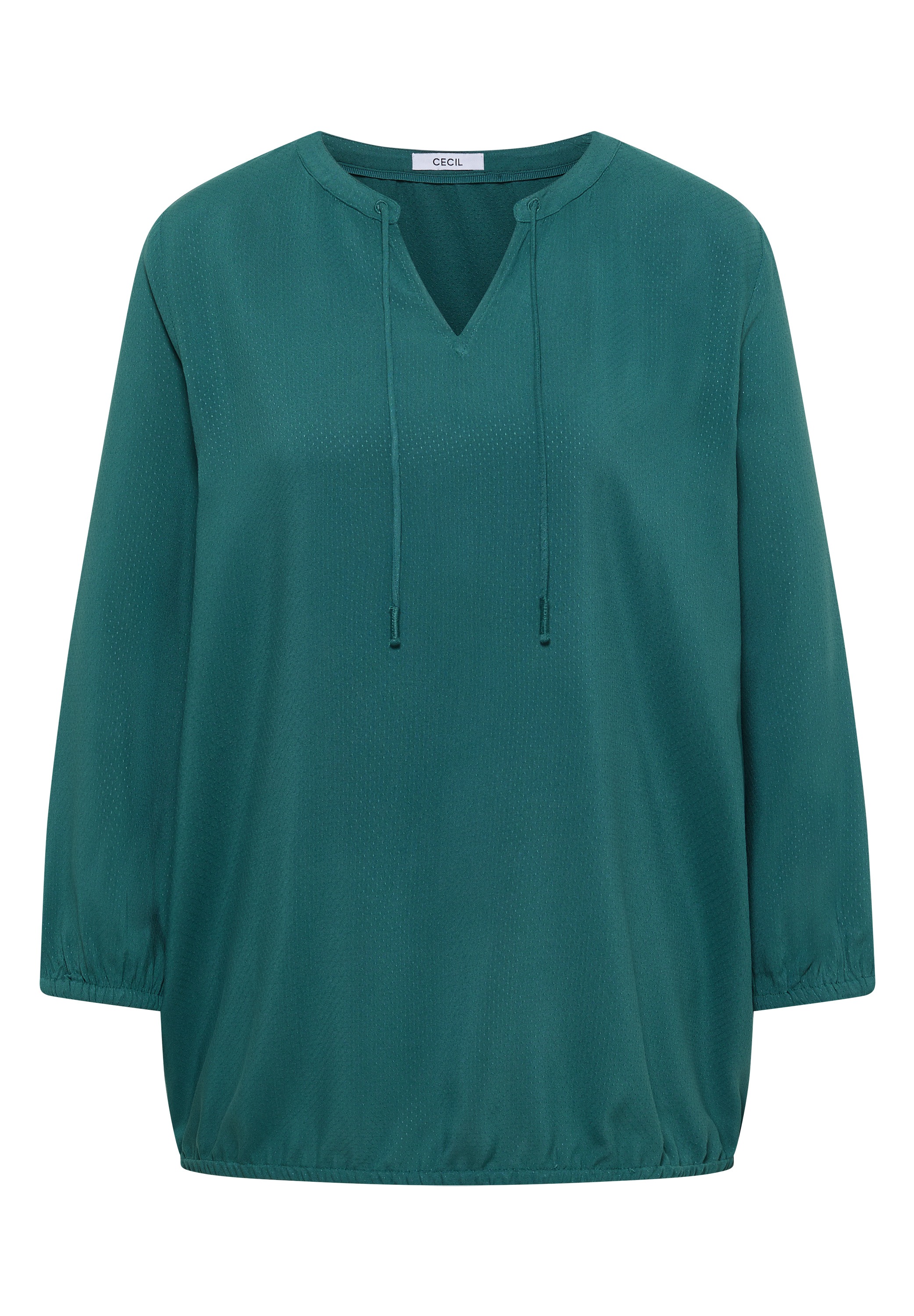 Langarmbluse CECIL, Damen, Gr. 3XL, jungle grün, Stoff, 100% Viskose, unifarben, klassisch normal, Rundhals, elastischer Bund, Blusen, aus softer Viskose 3