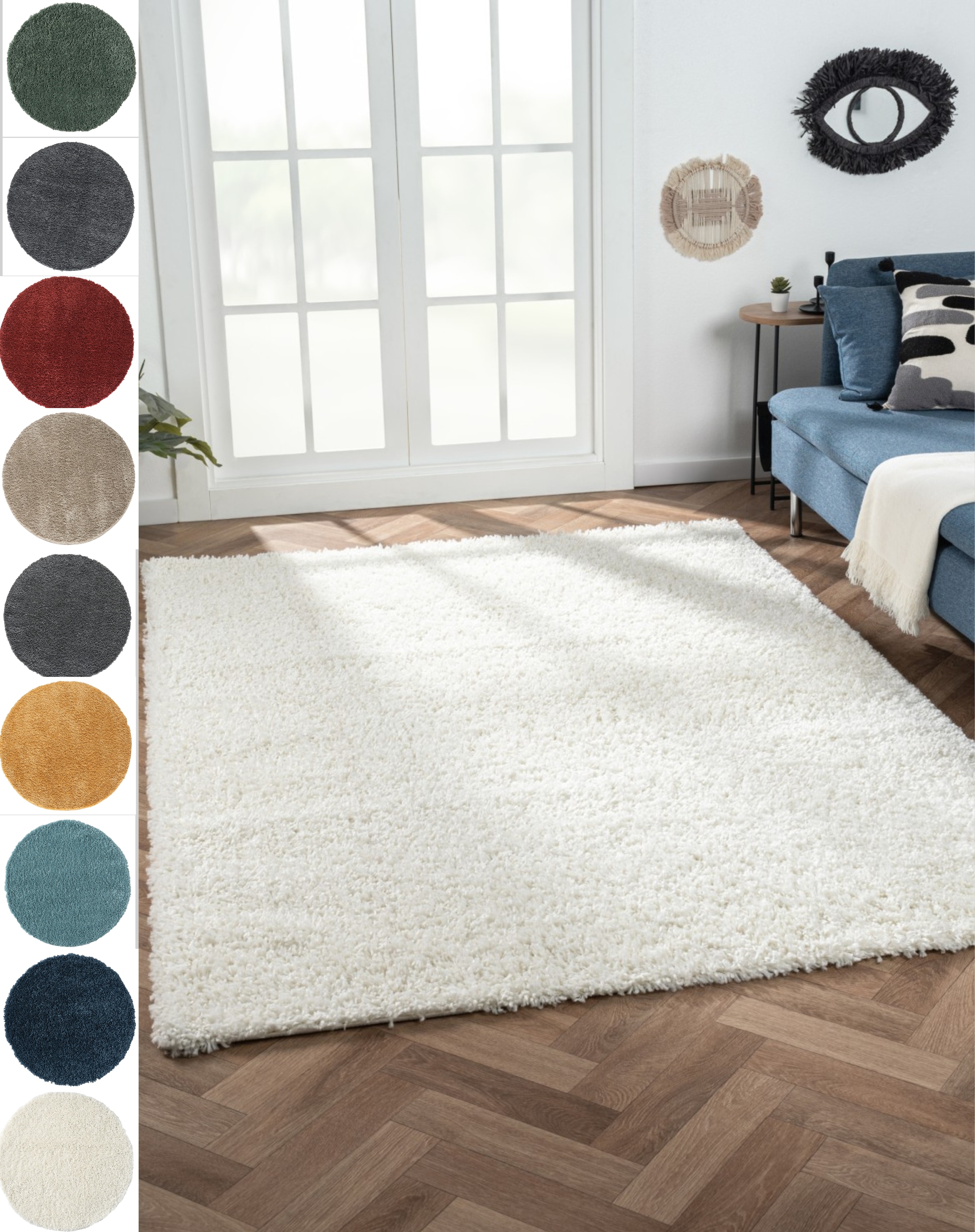 Myflair Möbel & Accessoires Hochflor-Teppich "My Shaggy" rechteckig 37 mm Höhe Shaggy, Uni-Farben, leicht glänzend, Microfaser, extra flauschig