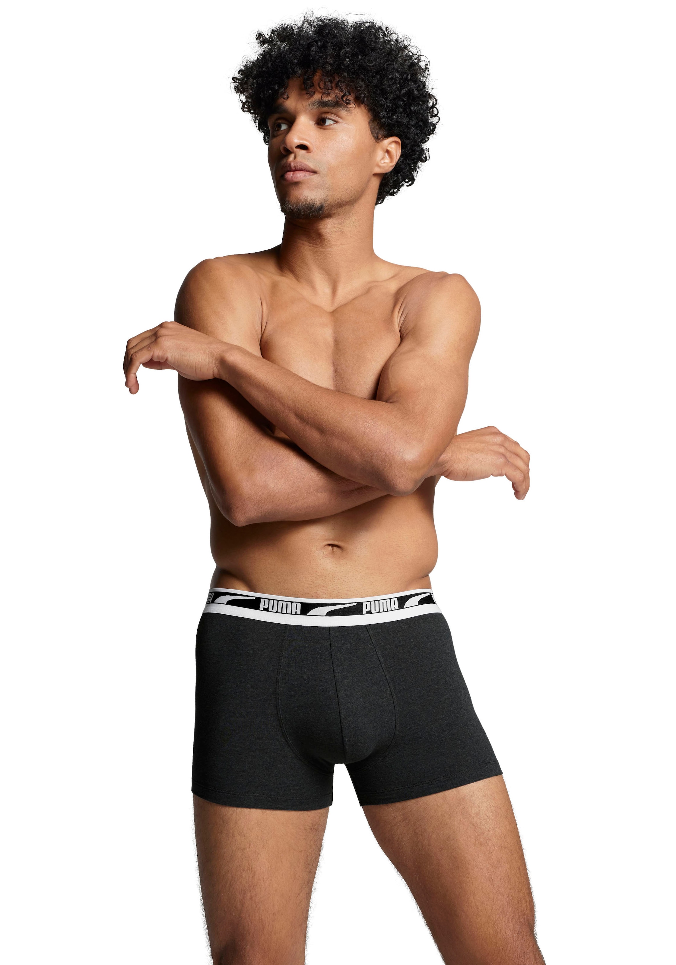 PUMA Boxershorts »MEN MULTI LOGO BOXER 2P«, (2er Pack), Komfortbund