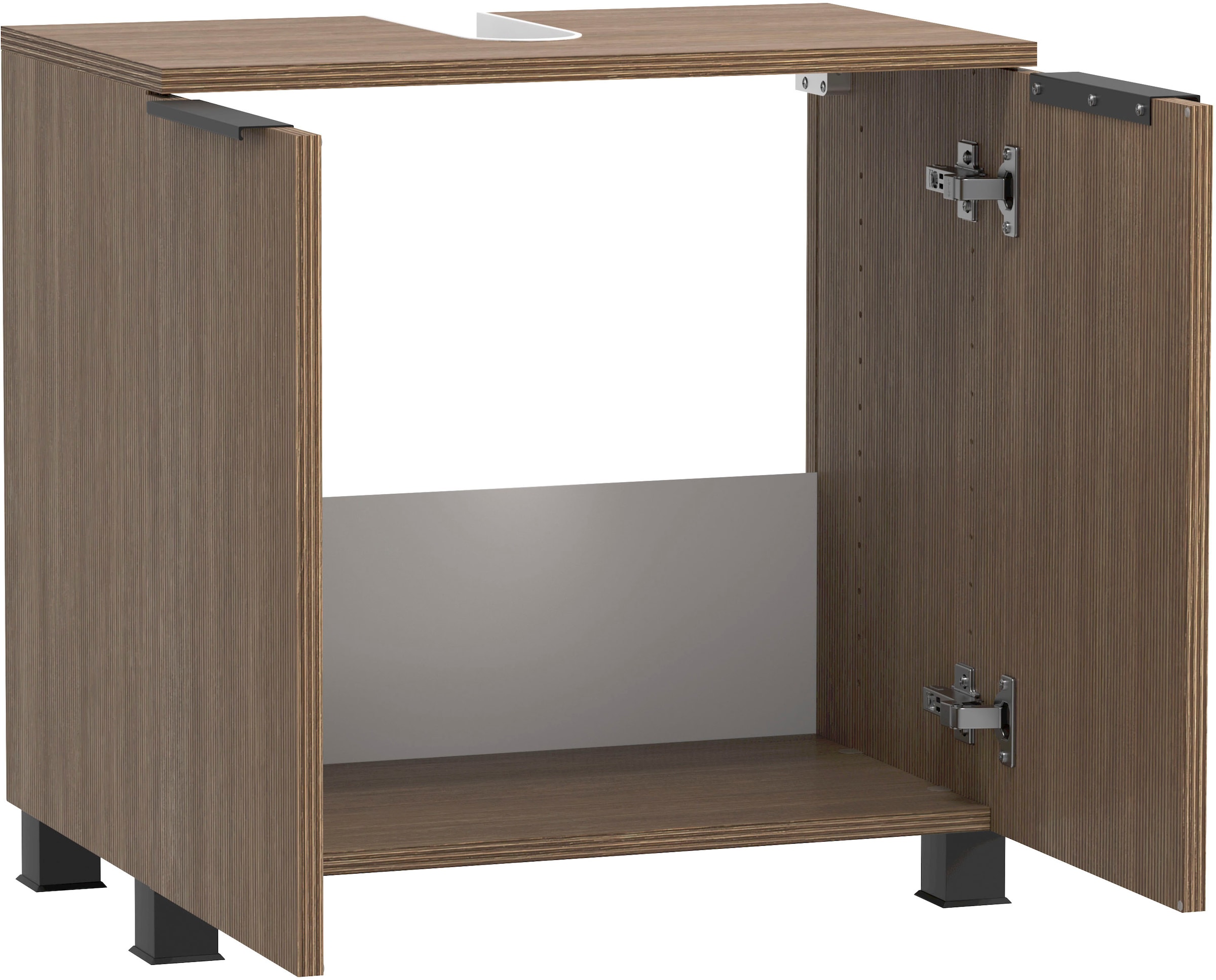 welltime Waschbeckenunterschrank, Welltime, Breite 60 cm, gedämpfte Scharniere, inkl. Siphonausschnitt