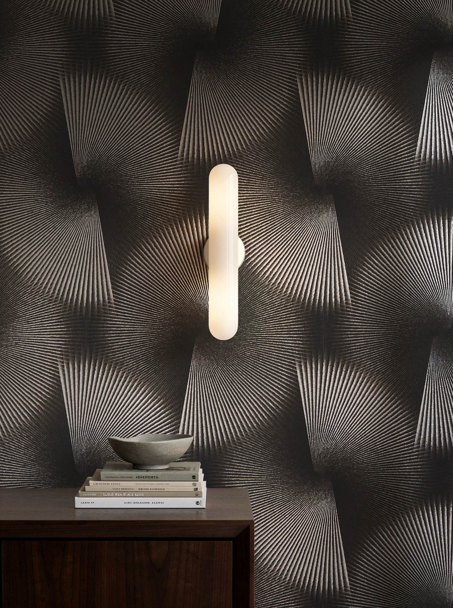 A.S. Création Vliestapete »Trend Spectrum Fan – Glamouröse 3D-Fächeroptik Vliestapete« 3D-Optik | geometrisch | glänzend strukturiert Grafisches Fächermotiv mit räumlicher Wirkung und edlem Glanz