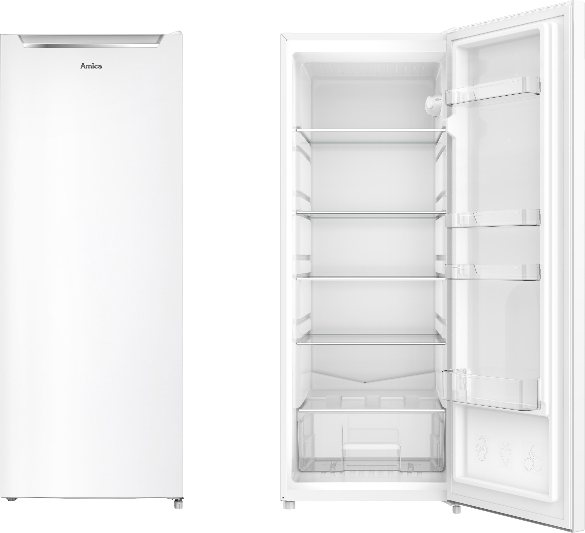 Amica Vollraumkühlschrank »VKS 354 135 W« 144 cm hoch 54 cm breit Mehr Raum für Frische – leise, hell, flexibel organisiert