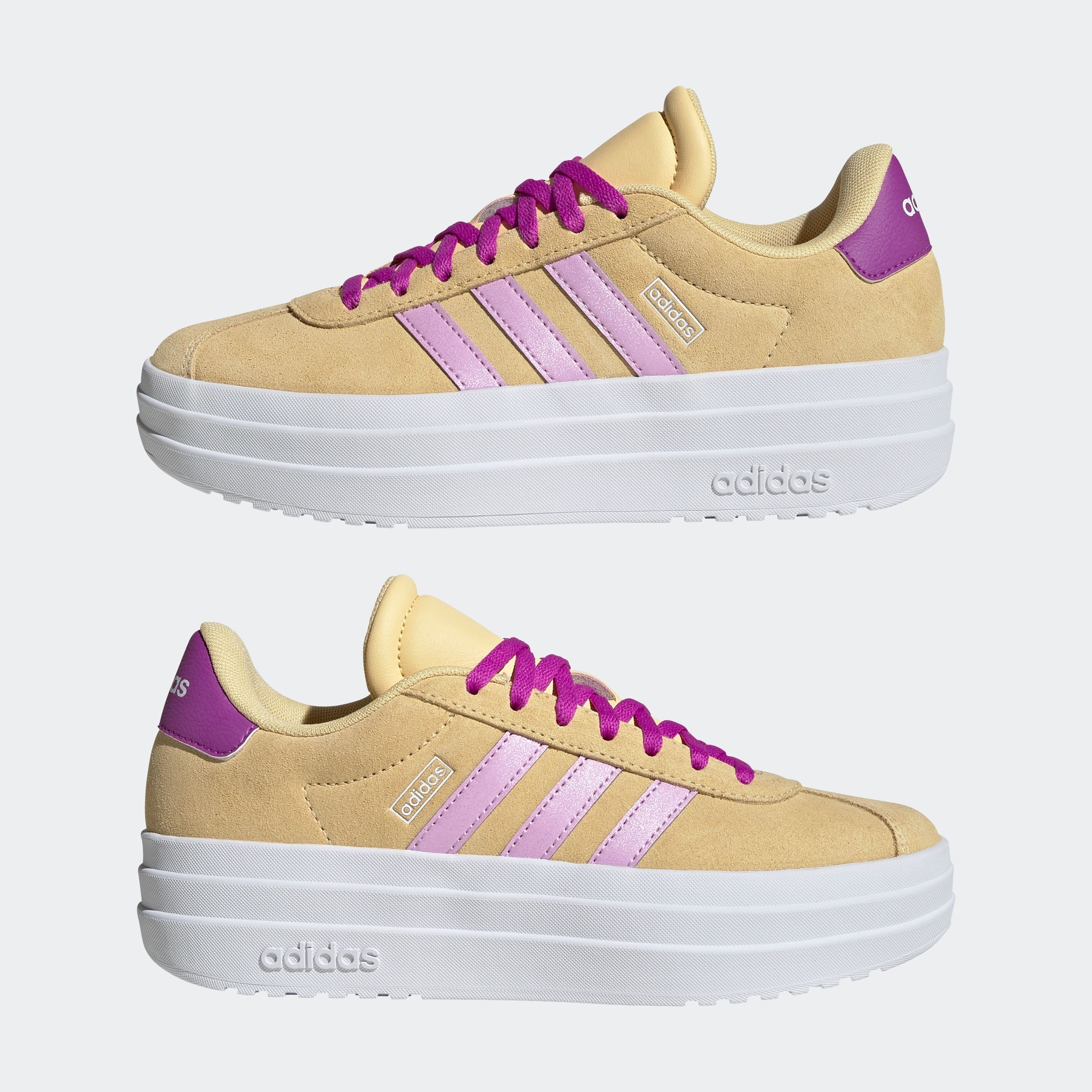 adidas Sportswear Plateausneaker »VL COURT BOLD LIFESTYLE KIDS«, Design auf den Spuren des adidas Gazelle Bold