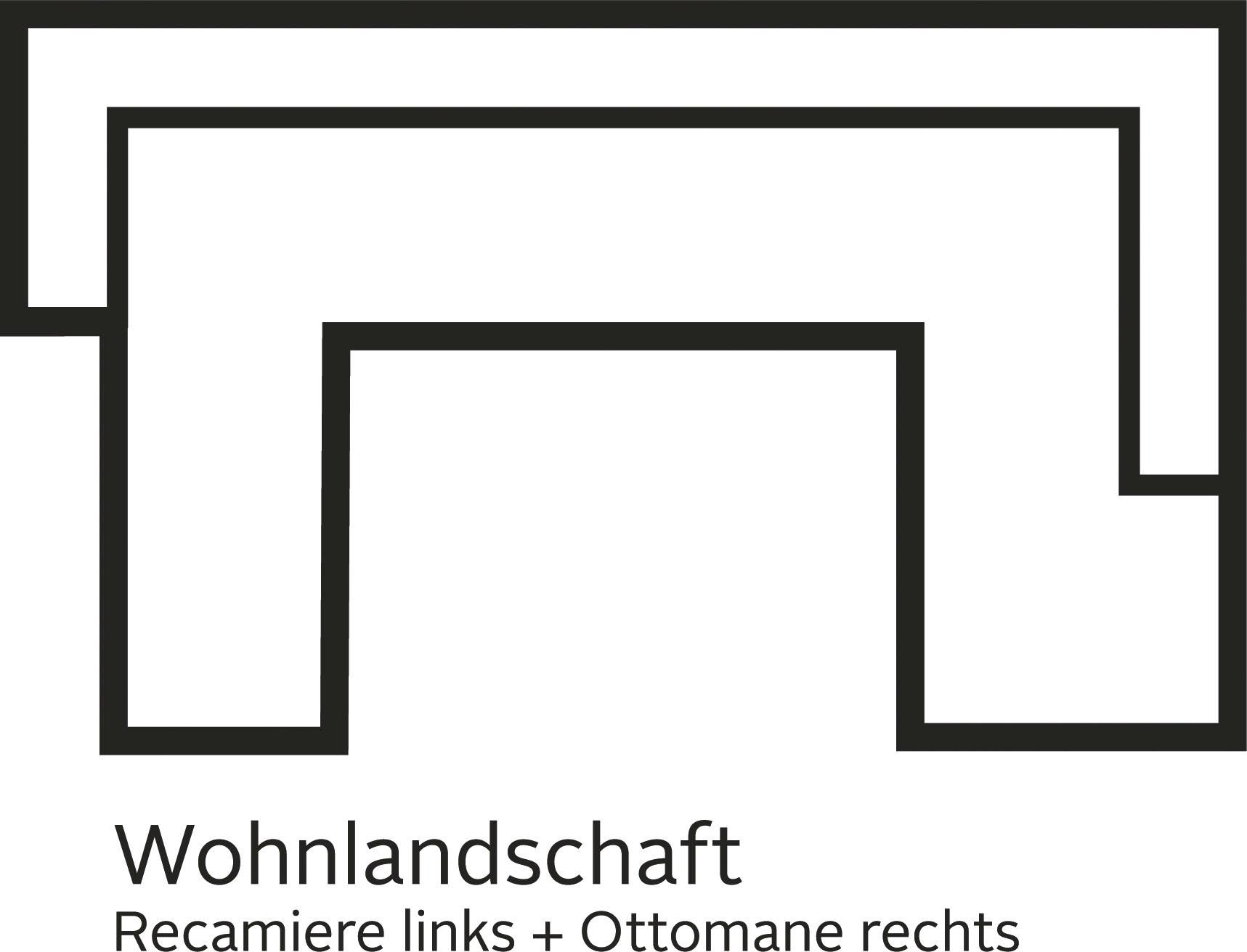 Home affaire Wohnlandschaft »Alberto U-Form«, mit Kopfteilverstellung, wahlweise mit Bettfunktion