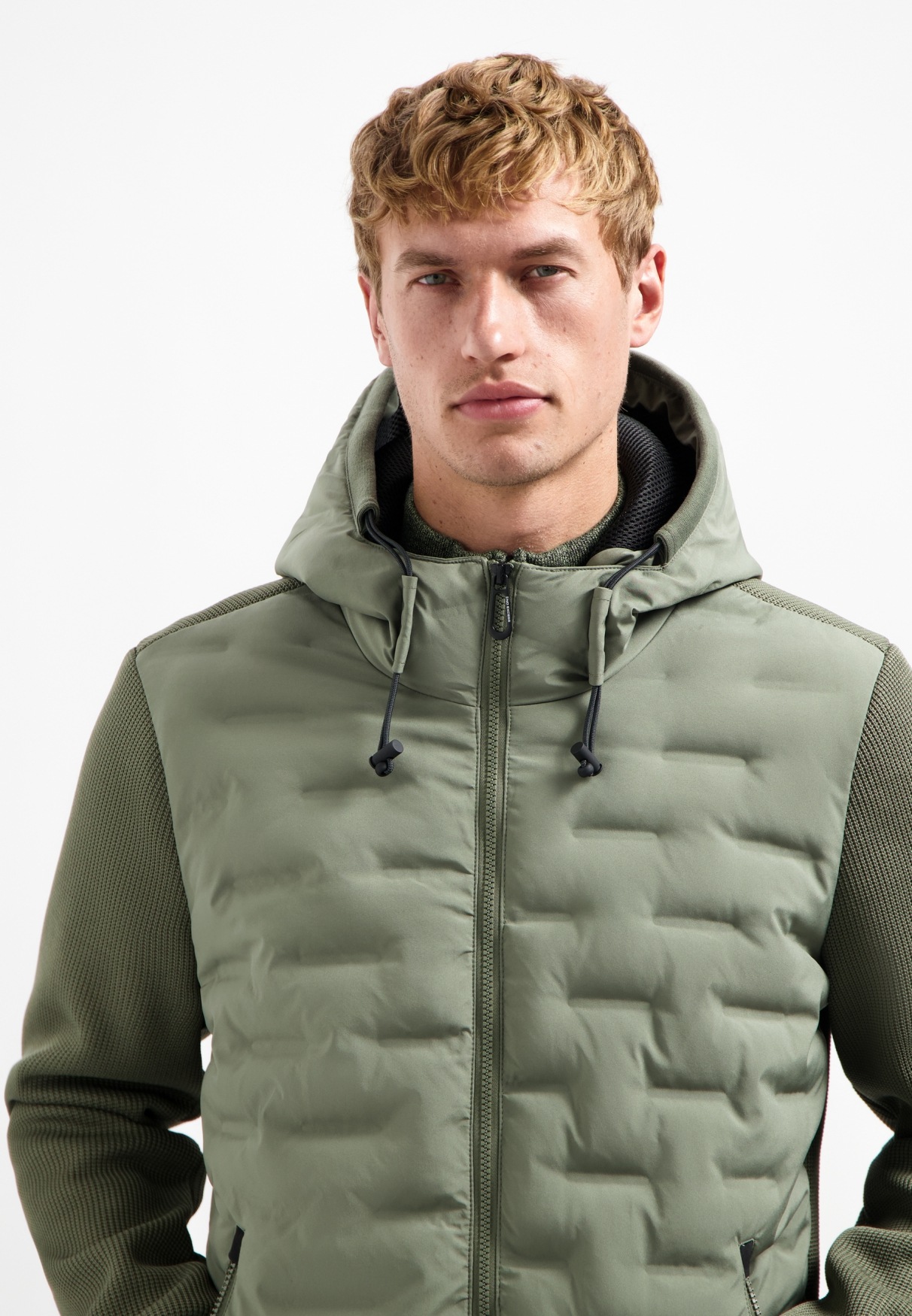 NO EXCESS Steppjacke »No Excess Jacke mit Strickärmeln«