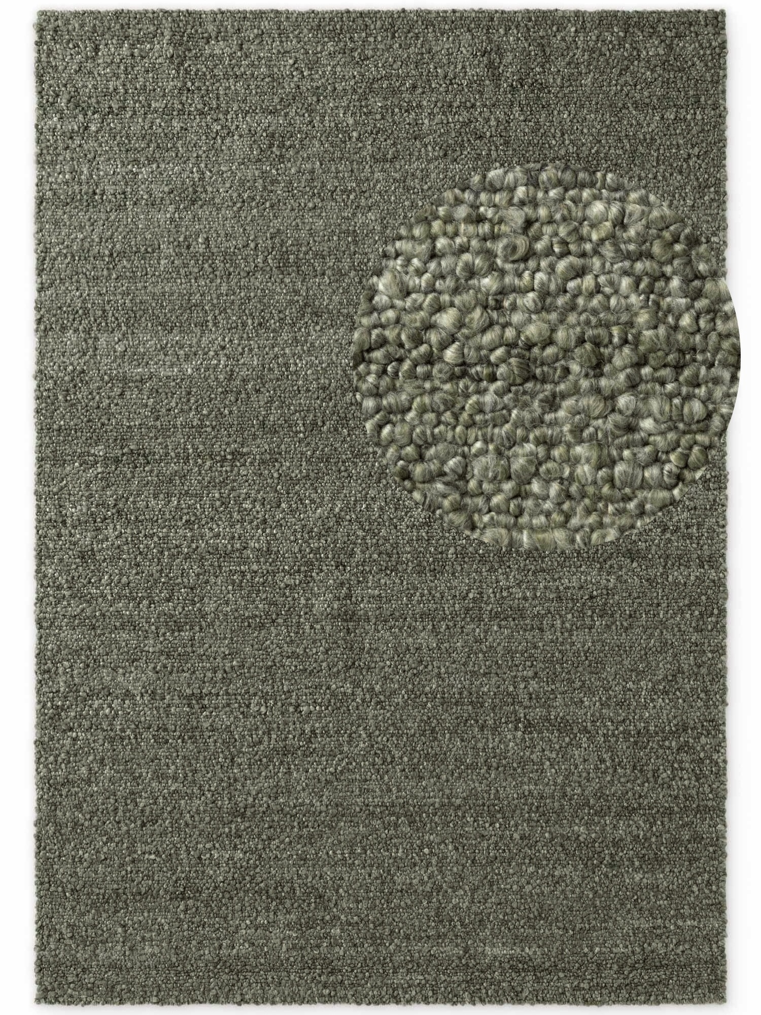 Ted Baker Portobello Handwoven Soft Plain Living Room Rug in Green | Size: 160cm x 230cm