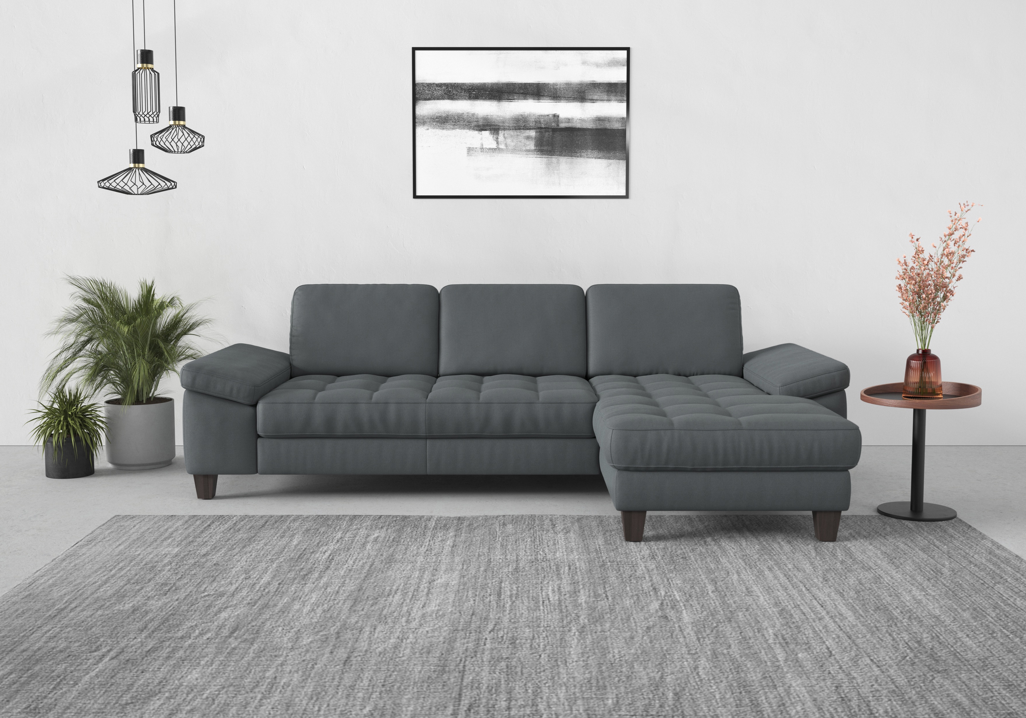 sit&more Ecksofa "Westham L-Form" Recamiere, mit oder ohne Schlaffunktion, Bettkasten, Füße wengefarben