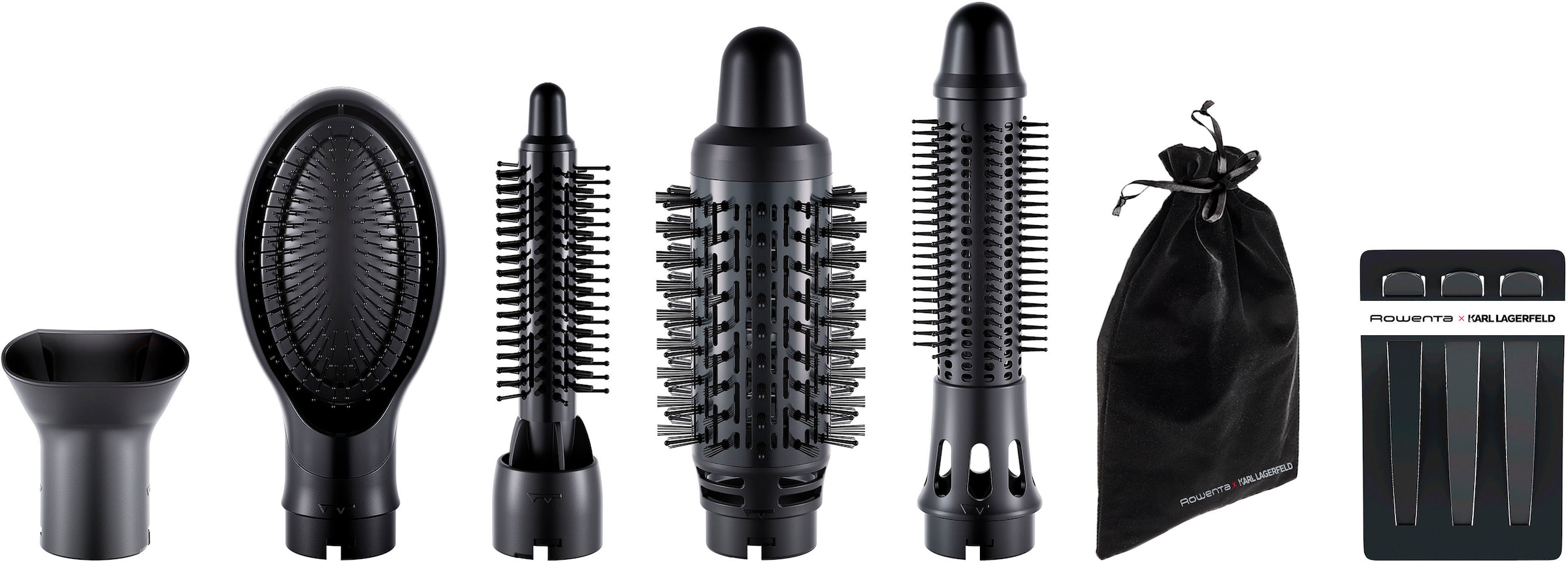 Rowenta Warmluftbürste »Rowenta x Karl Lagerfeld Express Style Warmluftbürste, 5-in-1 Bürste«, 5 Aufsätze, Keratin & Glow-Beschichtung, konstanter Luftstrom, CF635L