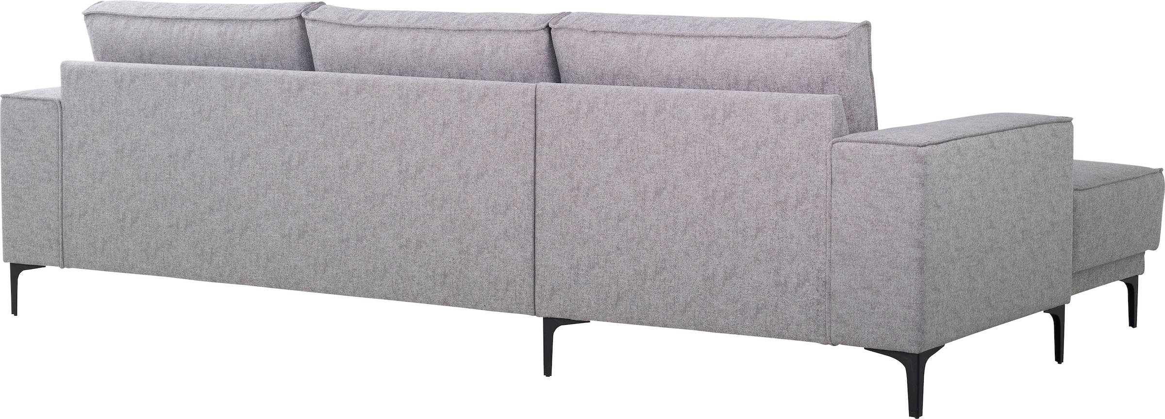 Places of Style Ecksofa »Polsterecke Oland, Struktur, Flachgewebe, Luxus-Microfaser, Boucle«, L-Form, 280 cm, Wellenunterfederung, Skandi-Design, Metallfüße