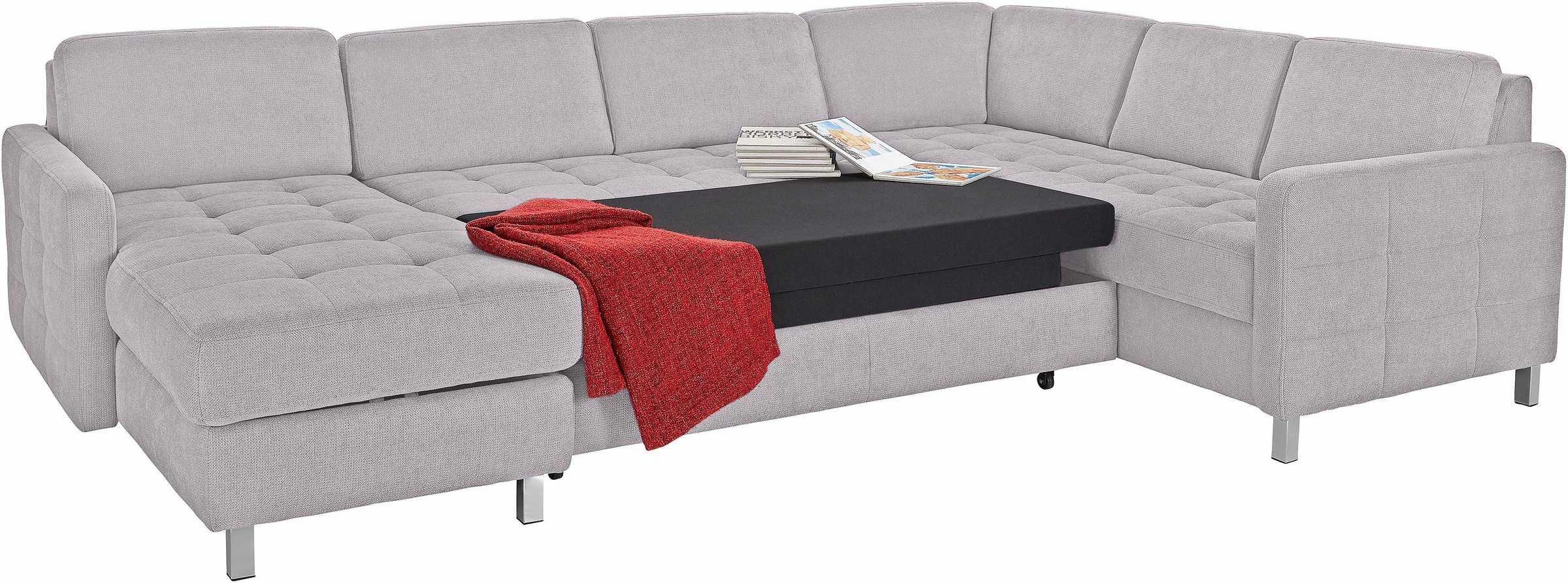 sit&more Wohnlandschaft "Pablo U-Form" wahlweise mit Bettfunktion und Bettk günstig online kaufen