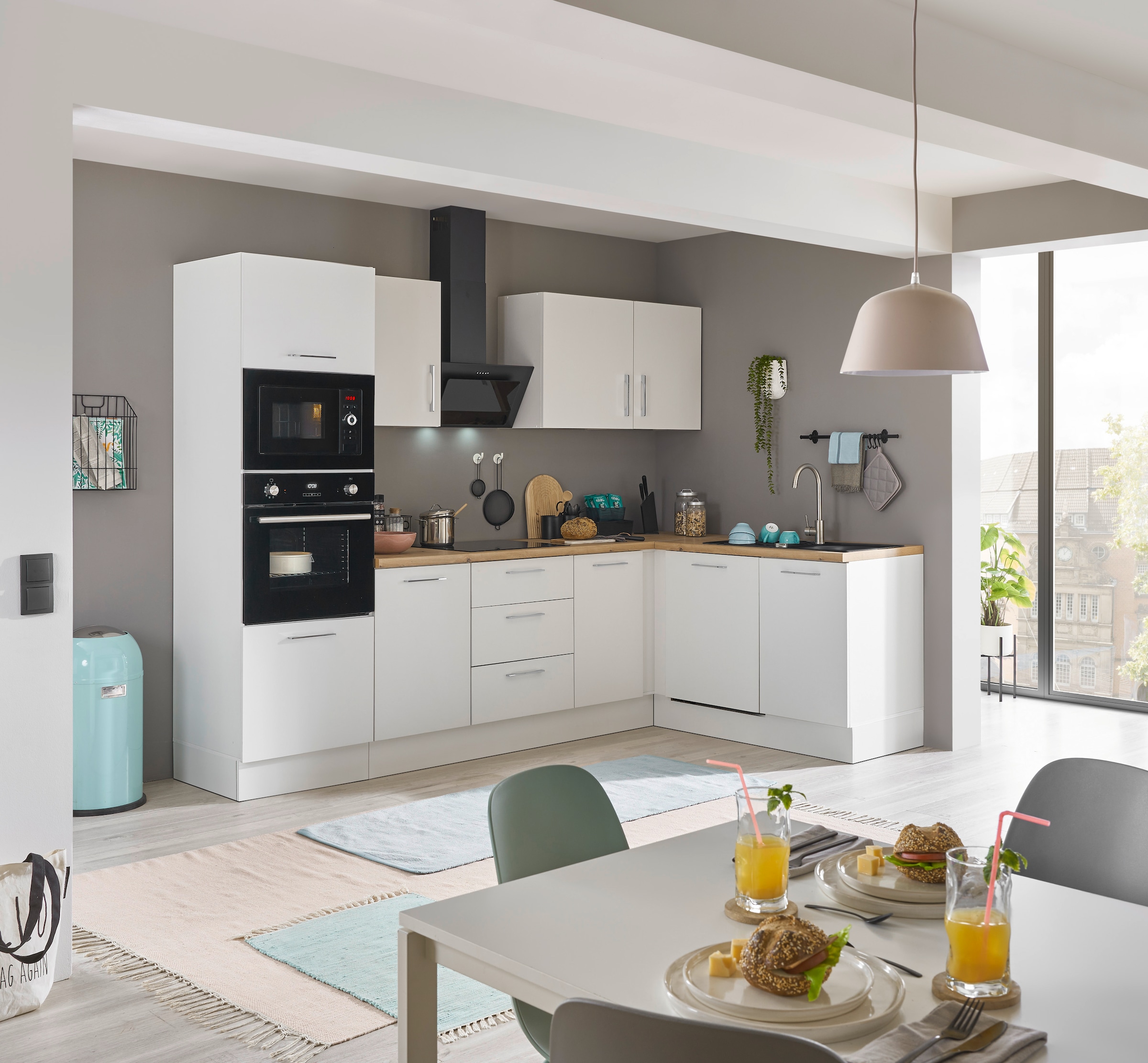 BASIC by Balculina Winkelküche »Turin«, Stellbreite 280x175 cm, wahlweise mit E-Geräten