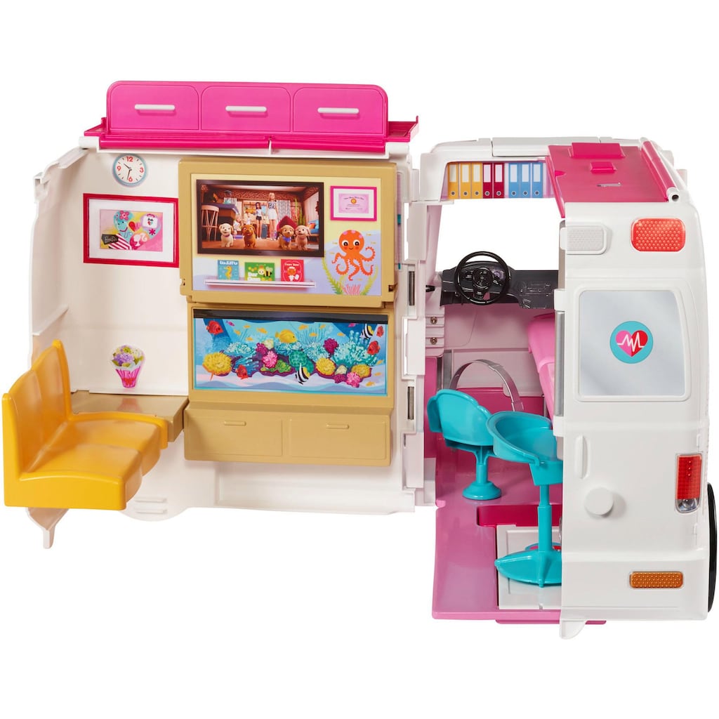 Barbie Puppen Fahrzeug »Krankenwagen 2-in-1 Spielset«, mit Licht & Geräuschen