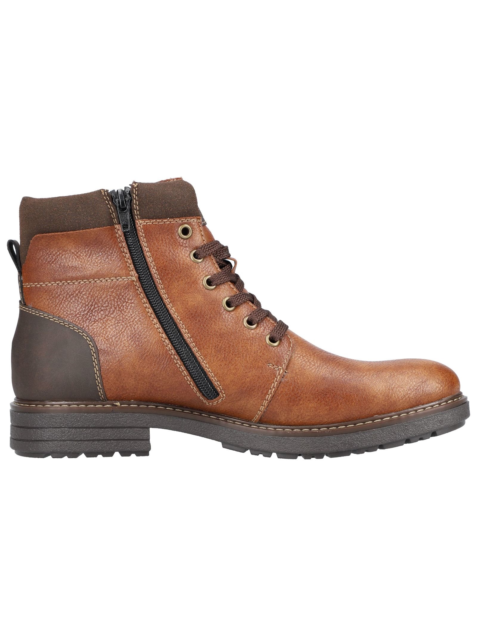 Schnürstiefelette RIEKER "Rieker Stiefelette Lederimitat", Herren, Gr. 44, braun (toffee), Lederimitat, Schuhe Schnürstiefelette 3