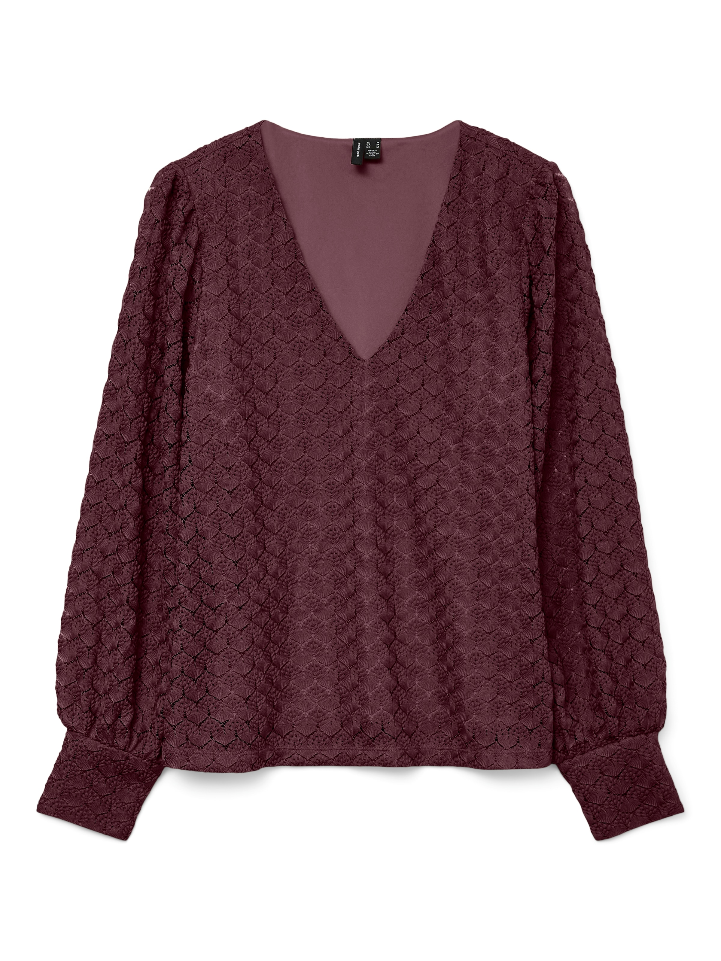 Vero Moda Langarmshirt "VMBECCA LS V-NECK LACE TOP JRS NOOS" günstig online kaufen