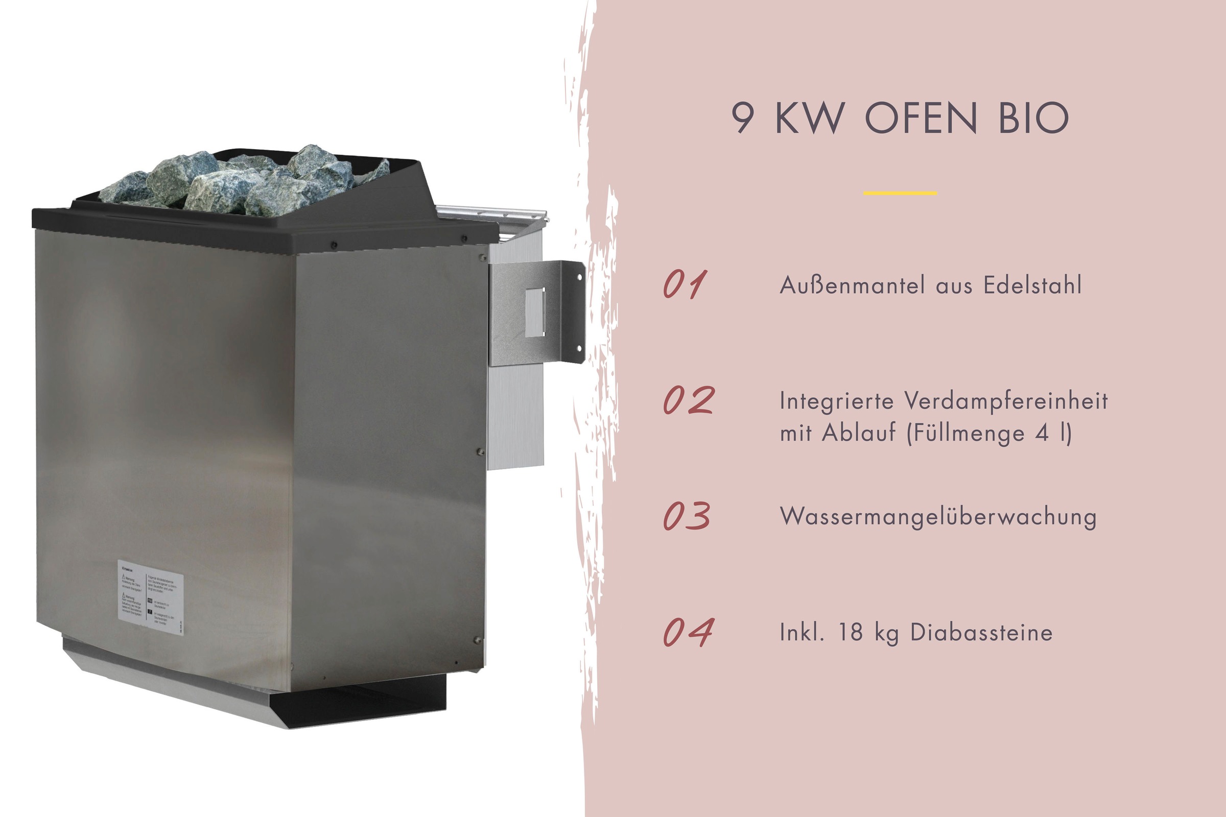 Karibu Saunahaus »Tammo 1B«, Ofen 9 kW Bio ext. Strg.