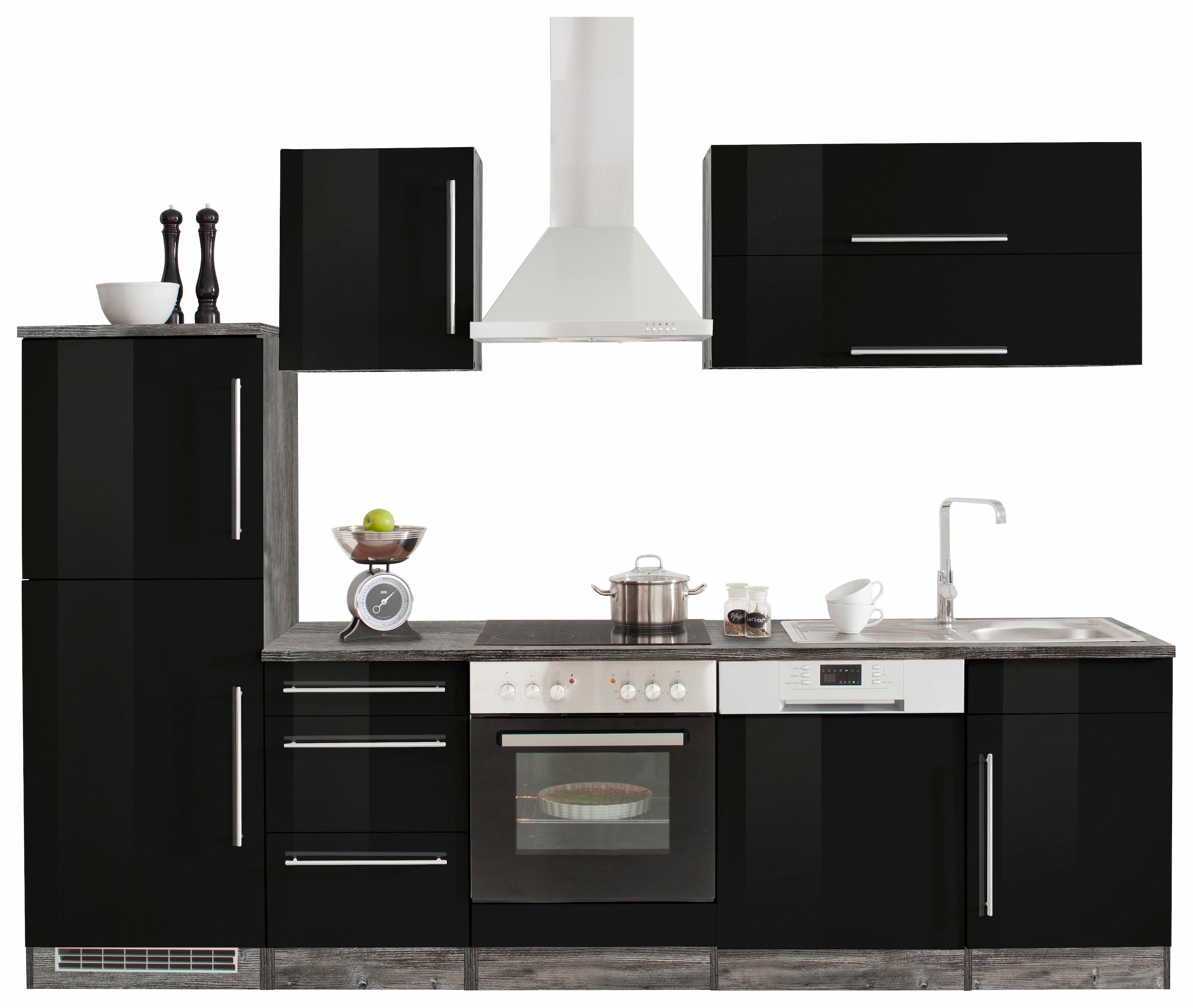 KOCHSTATION Küchenzeile "KS-Samos" Breite 280 cm, wahlweise mit E-Geräten, günstig online kaufen