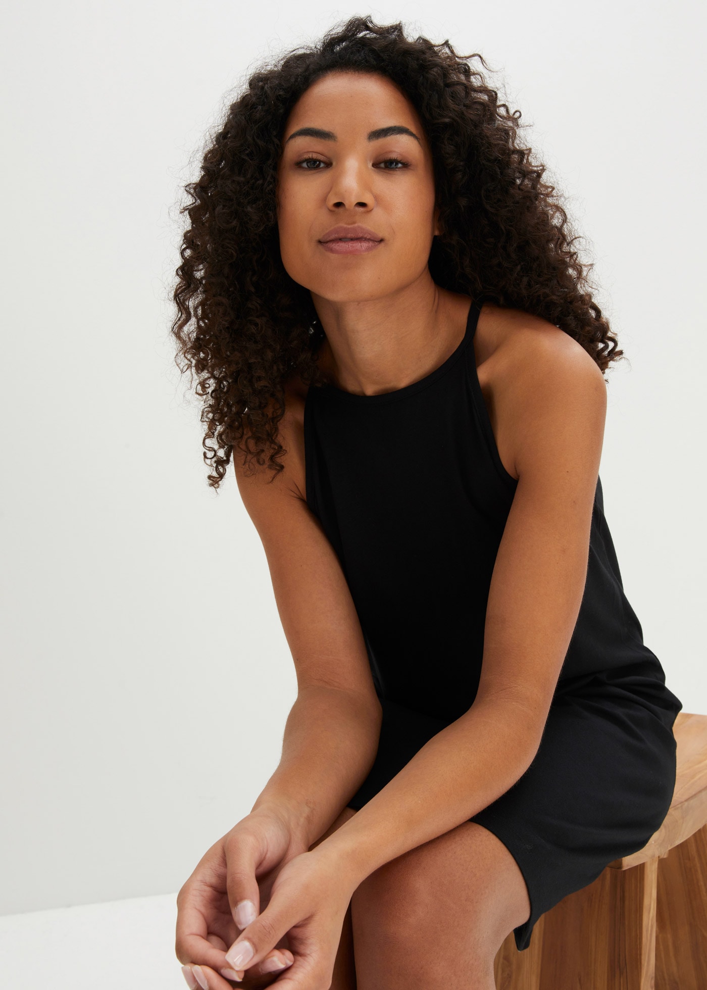 bonprix Jerseykleid für warme Tage, aus Lyocell und Elasthan, in A-Linie, ärmellos