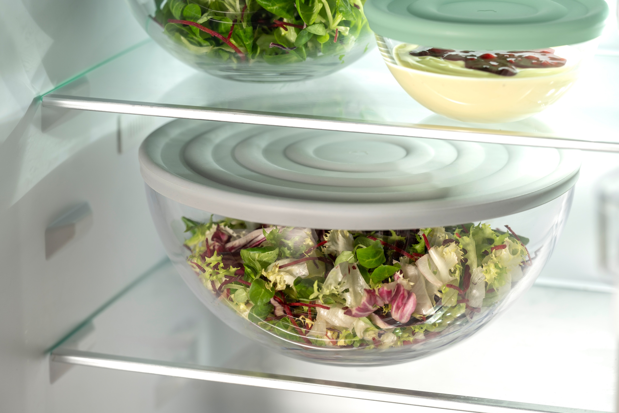 LEONARDO Schale »CUCINA, Ø 28 cm, 1 Schüssel mit Silikondeckel«, 2 tlg., aus Glas, spülmaschinengeeignet