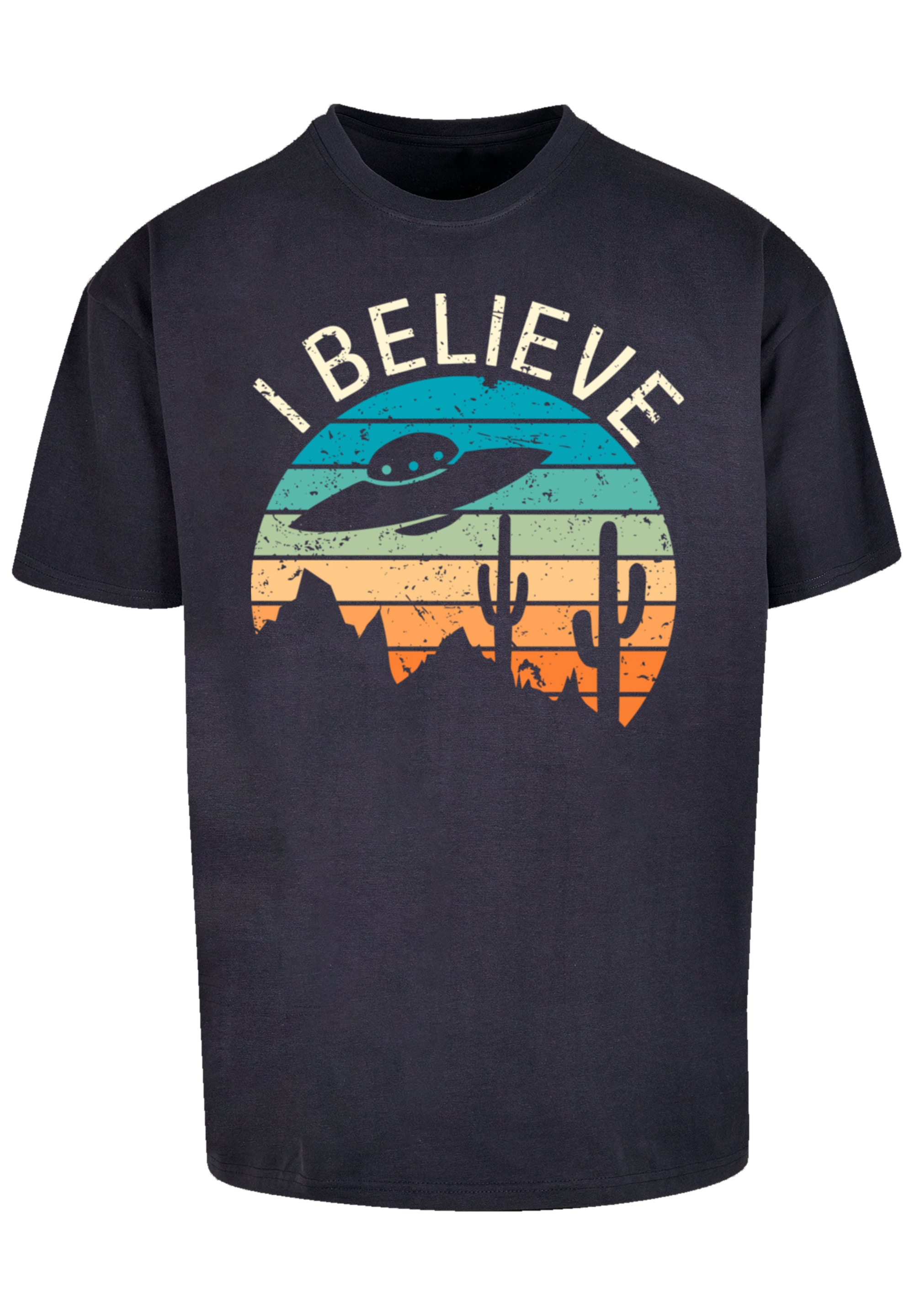F4NT4STIC T-Shirt »I Believe UFO Alien Sonnenuntergang«, Premium Qualität
