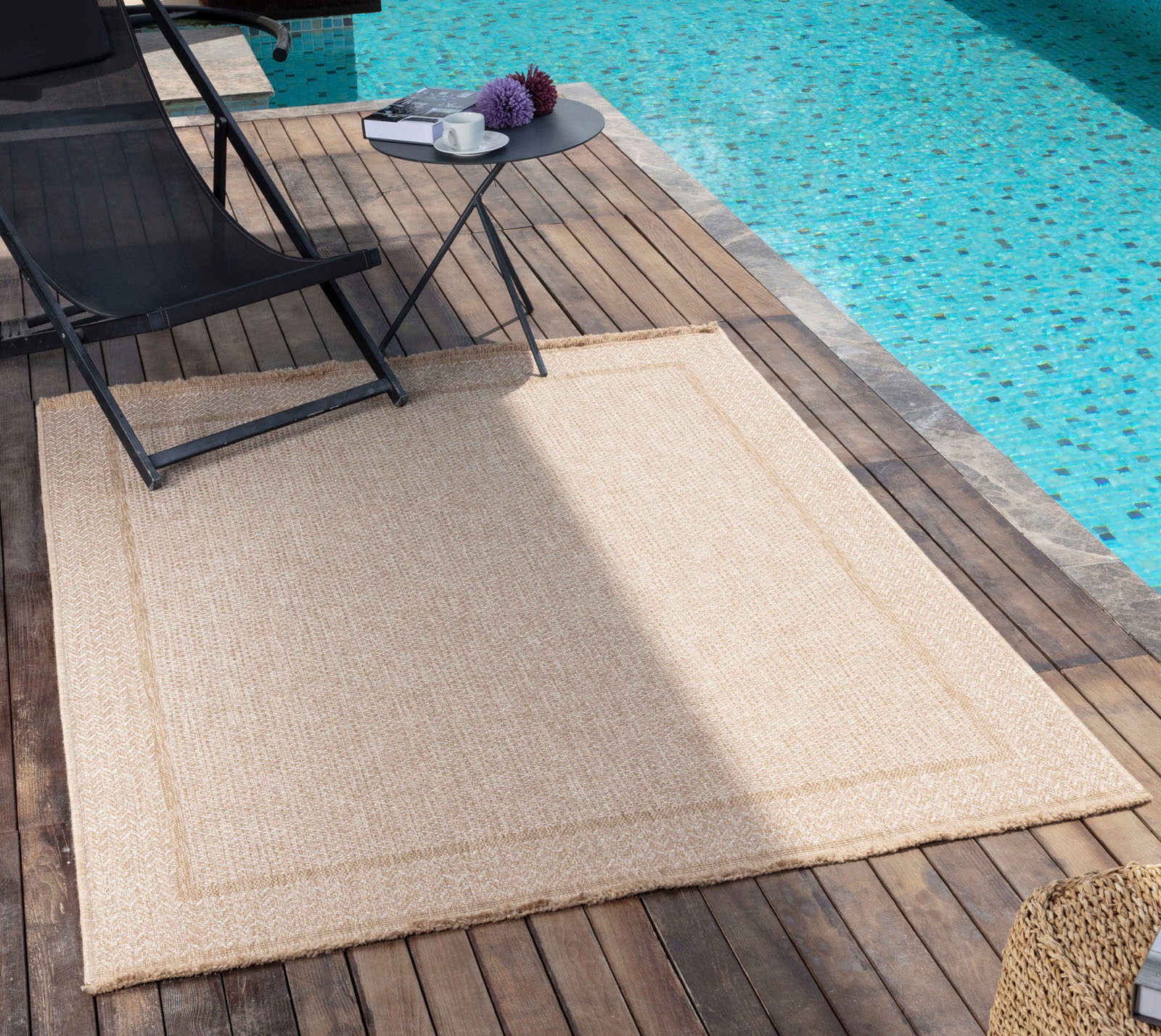 Teppich LIVABLISS "TRENTON", beige, B:160cm H:8mm L:213cm, Kunstfaser, Teppiche, Teppich