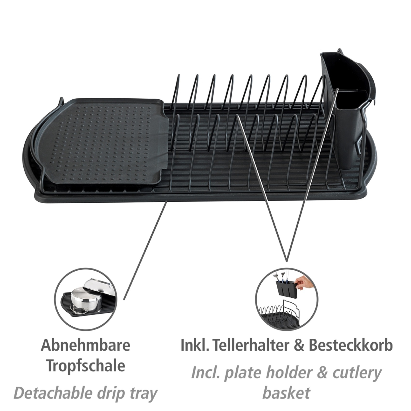 WENKO Trockenständer "Modell Basic" Abtropfgestell für Geschirr mit Besteck günstig online kaufen