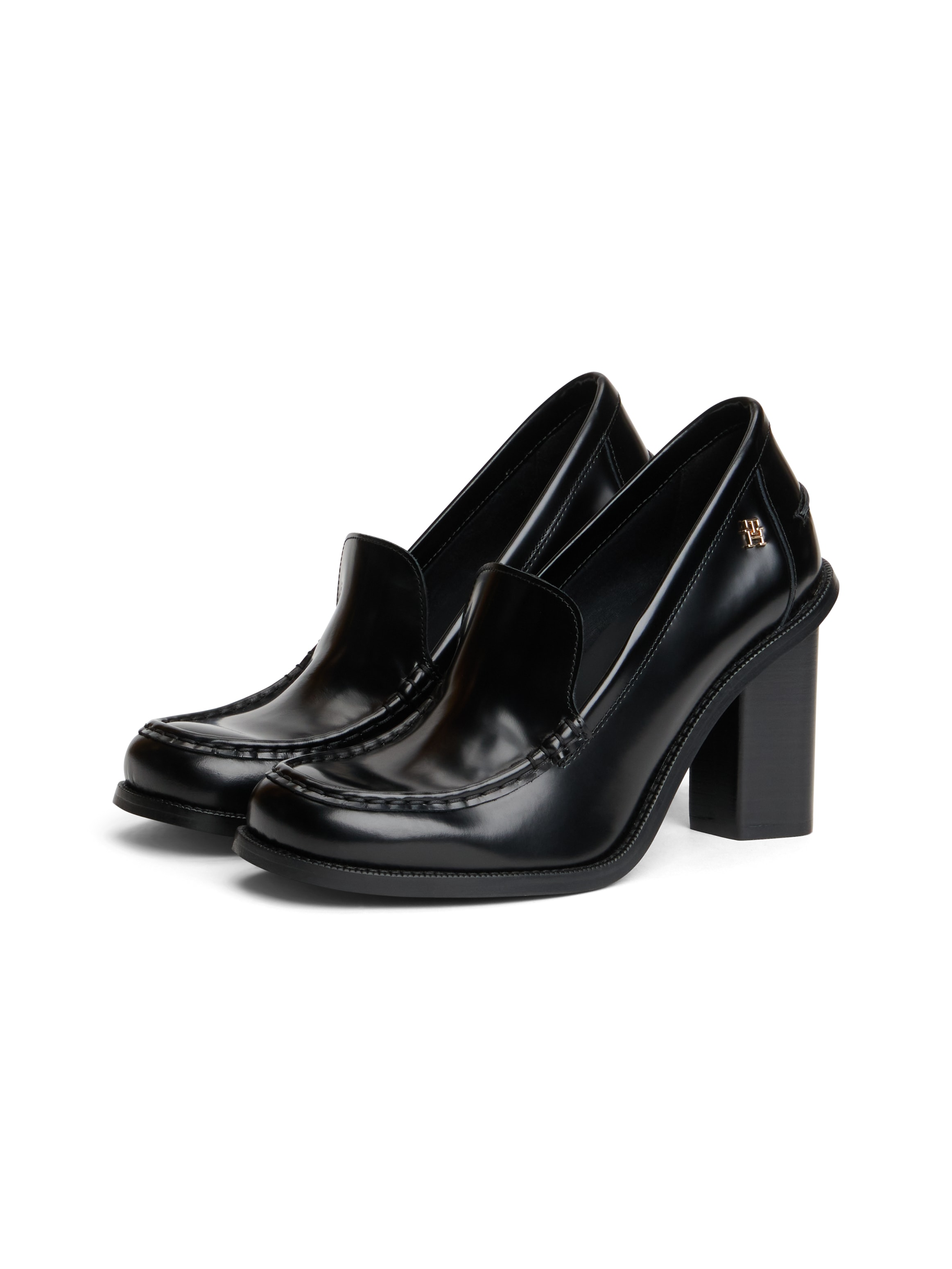 Tommy Hilfiger High-Heel-Pumps "SQUARE TOE HEELED LOAFER" Blockabsatz, Partypumps mit dezenten Ziernähten