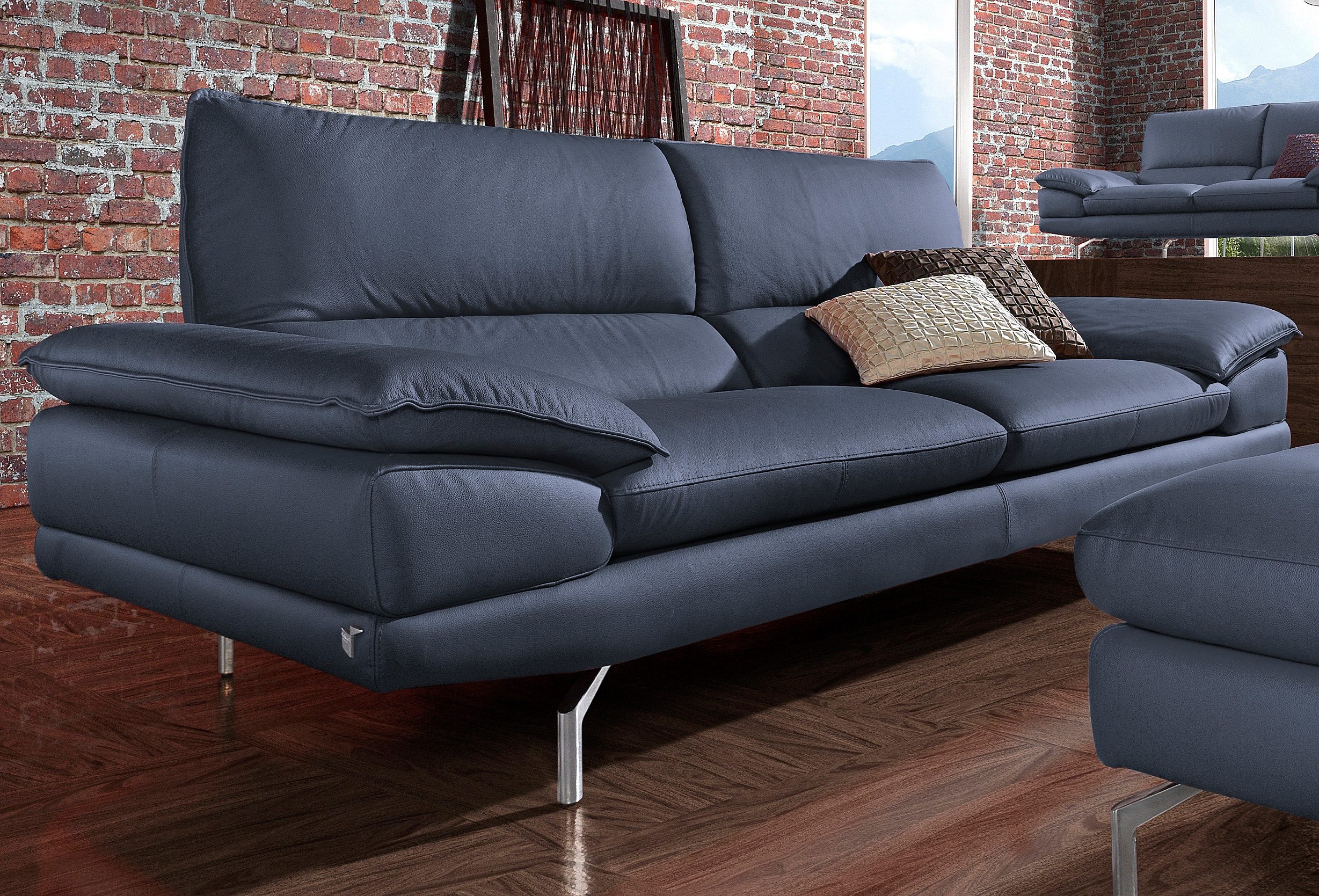 CALIA ITALIA 3-Sitzer "Dave, italienisches Design, erstklassiger Sitzkomfort, Breite 221cm" in zwei Lederqualitäten und toller Detailverarbeitung