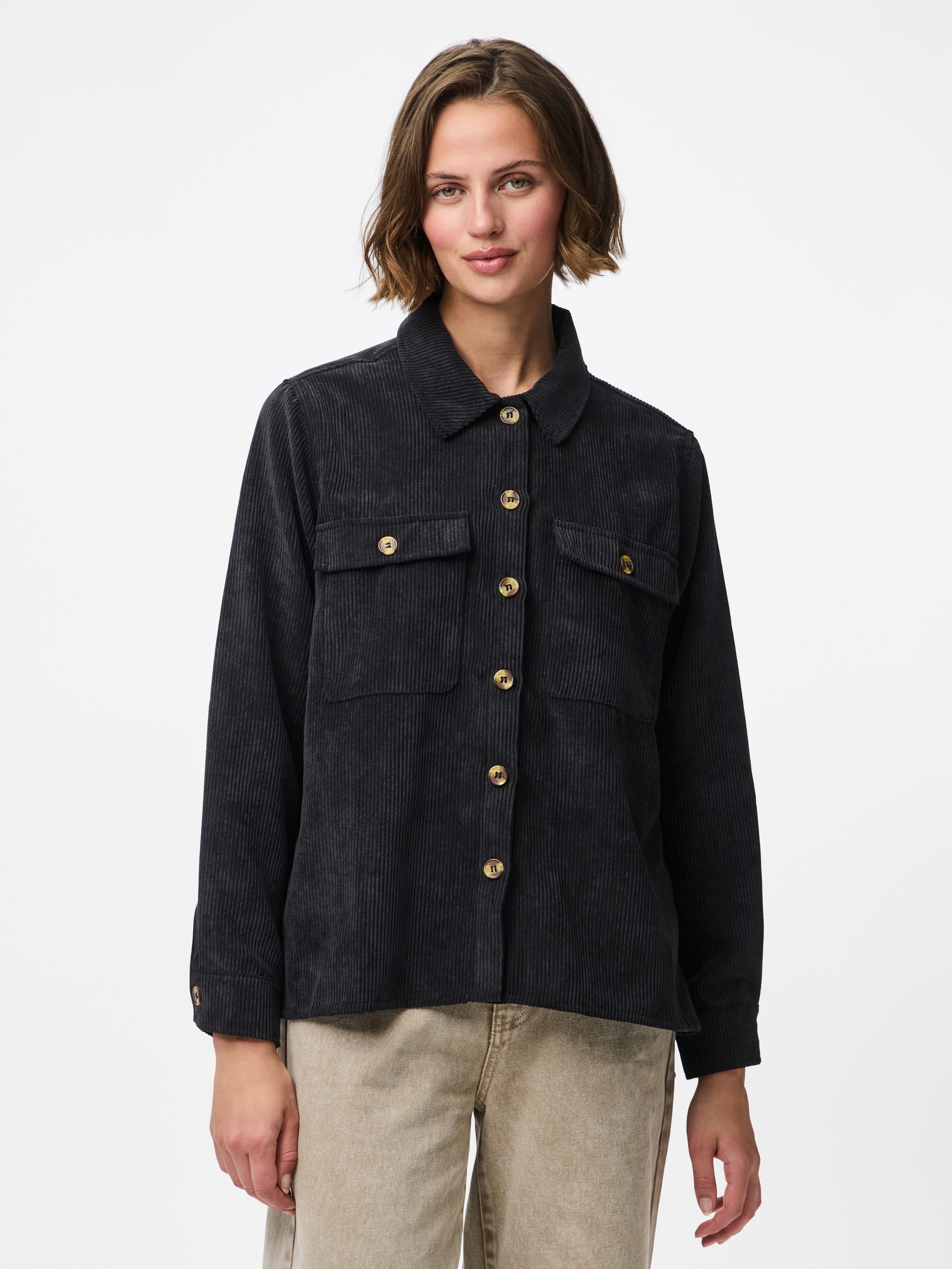 pieces Hemdbluse "PCEFFI LS SHIRT WVN NOOS" Materialmix, loose fit günstig online kaufen