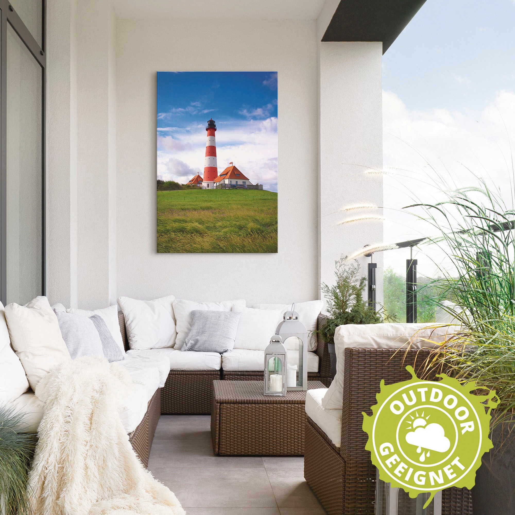 Artland Wandbild »Westerhever Leuchtturm«, Gebäude, (1 St.), als Alubild, Outdoorbild, Leinwandbild, Poster in verschied. Größen