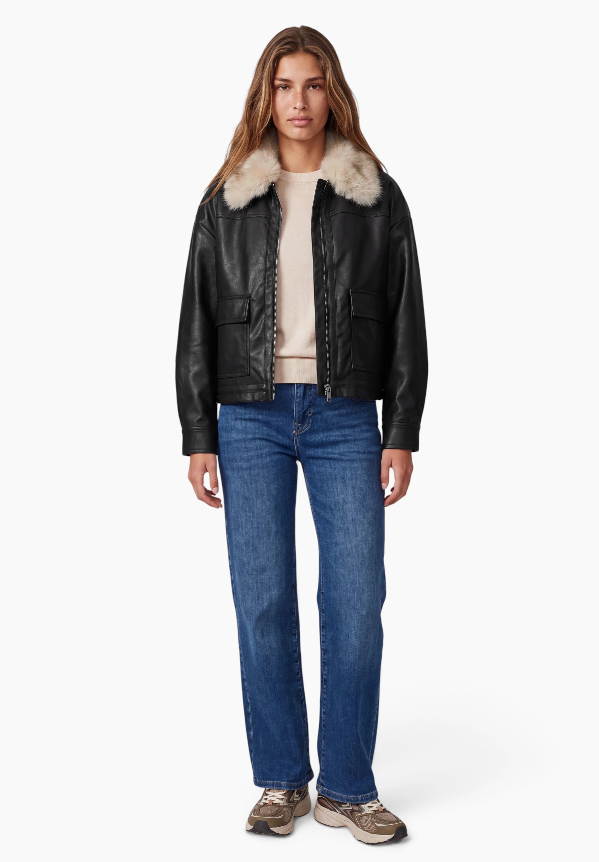 STREET ONE STUDIO Lederimitatjacke ohne Kapuze aus Lederimitat