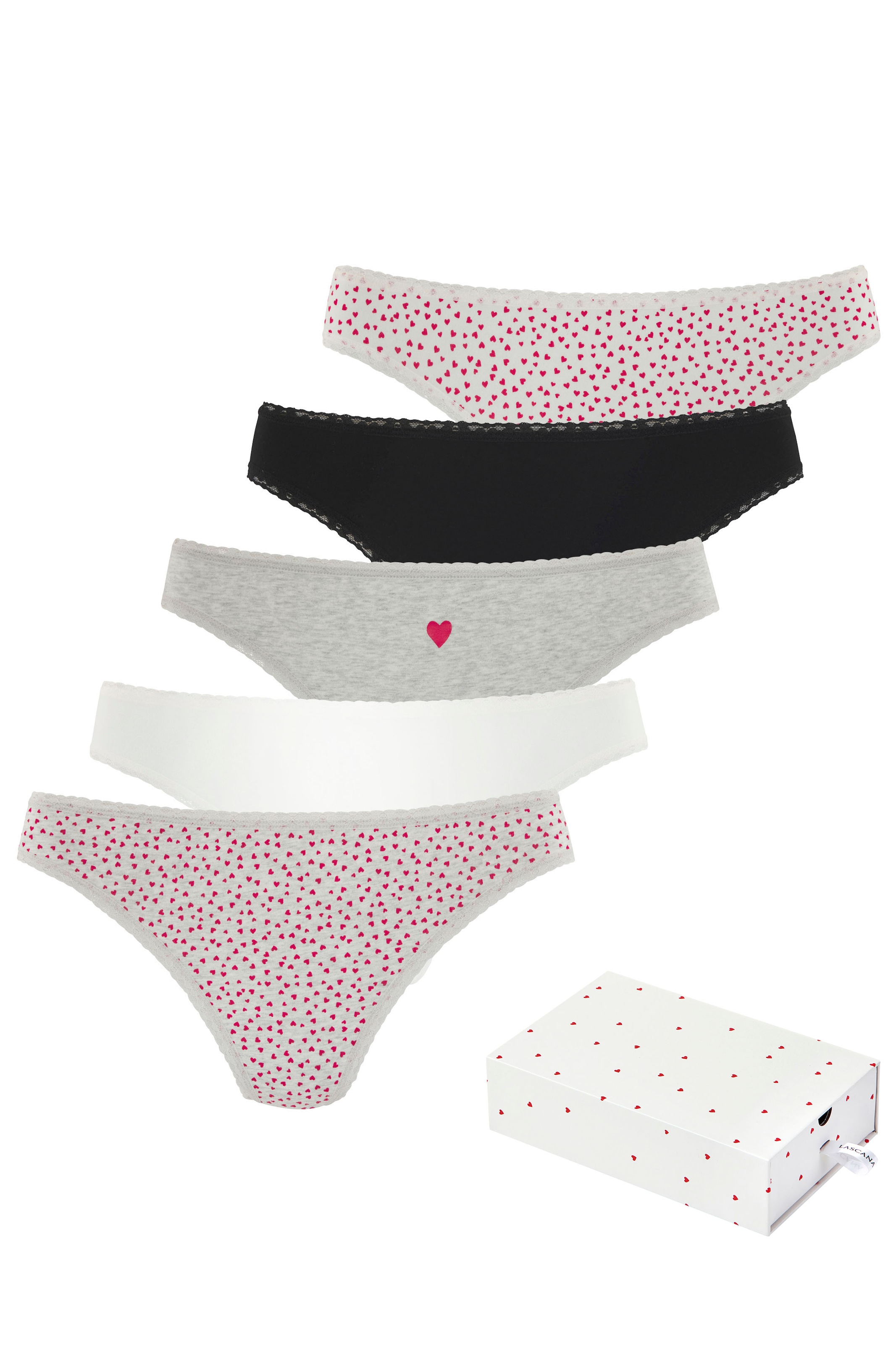 LASCANA Stringai (5er-Pack) su subtilus Herzch...