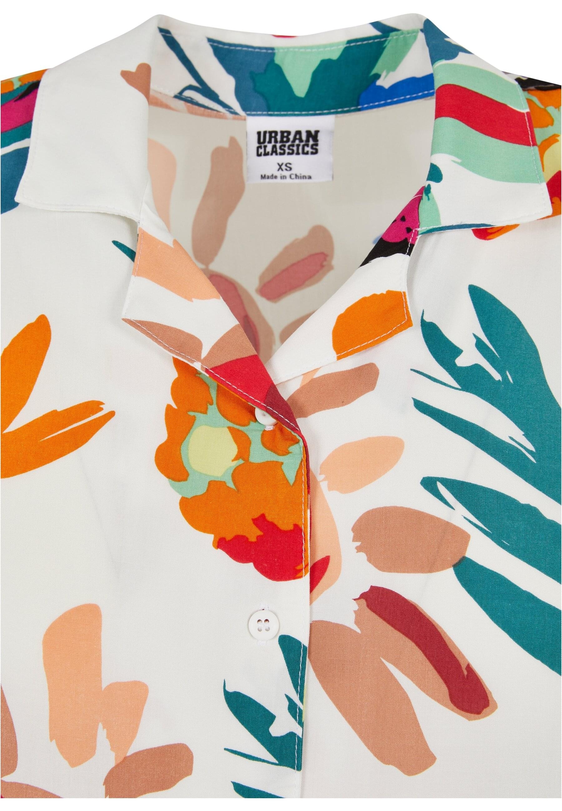 URBAN CLASSICS Kurzarmshirt »Urban Classics Damen Ladies Viscose Resort Shirt«, (1 tlg.)