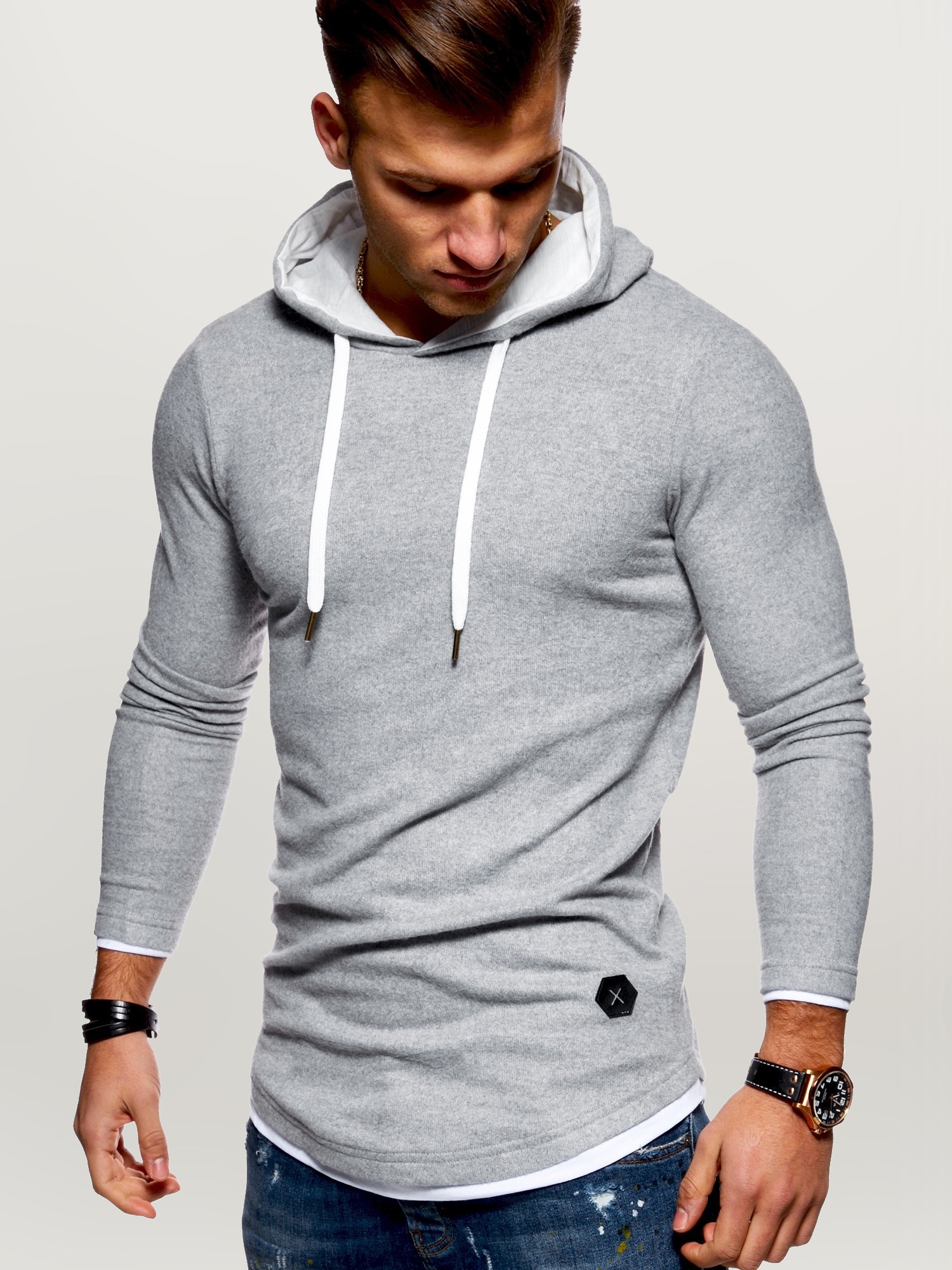 behype Kapuzensweatshirt »LAYER«, im trendigen Layer-Look