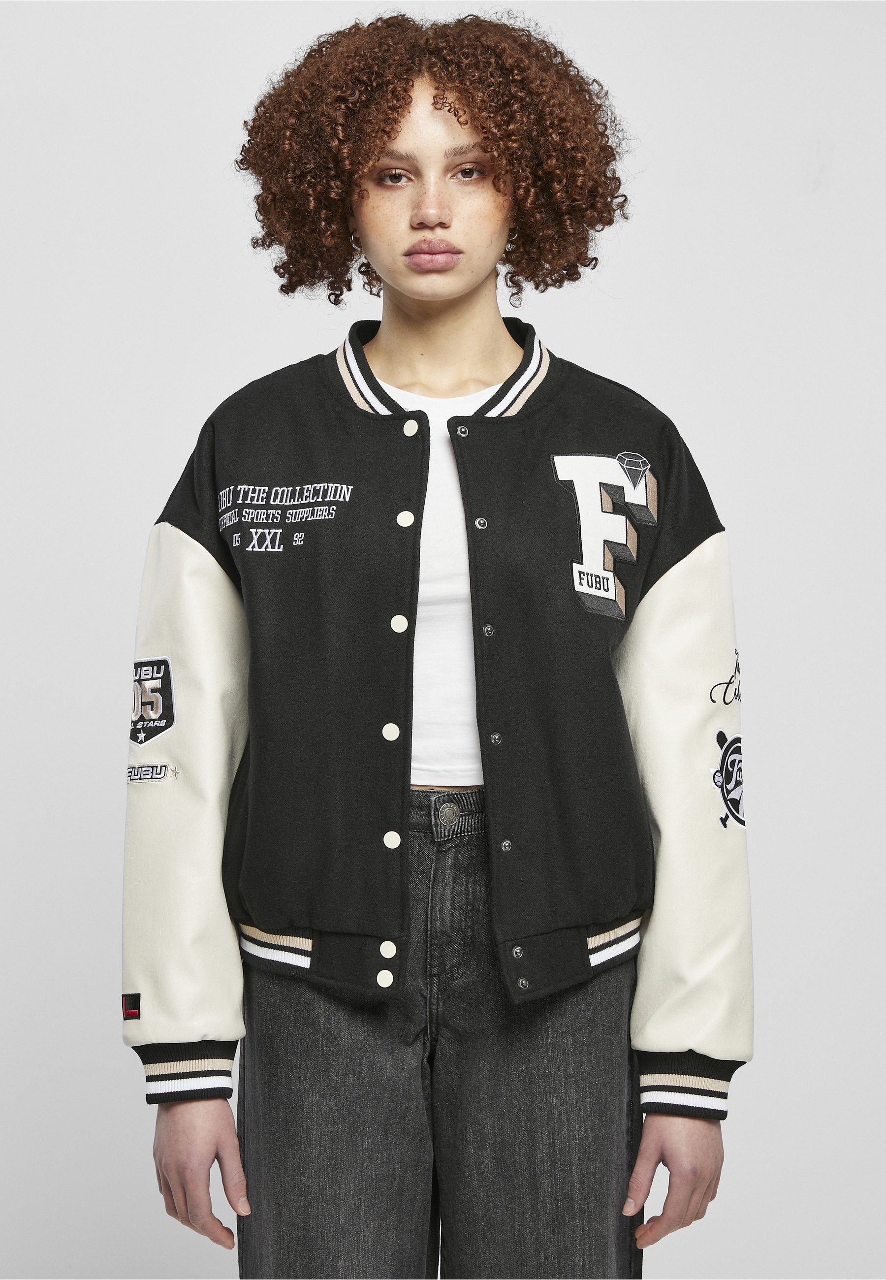 Fubu Anorak »Fubu Damen FW231-017-1 FUBU College Varsity Jacket« 1 Stk. tlg. ohne Kapuze