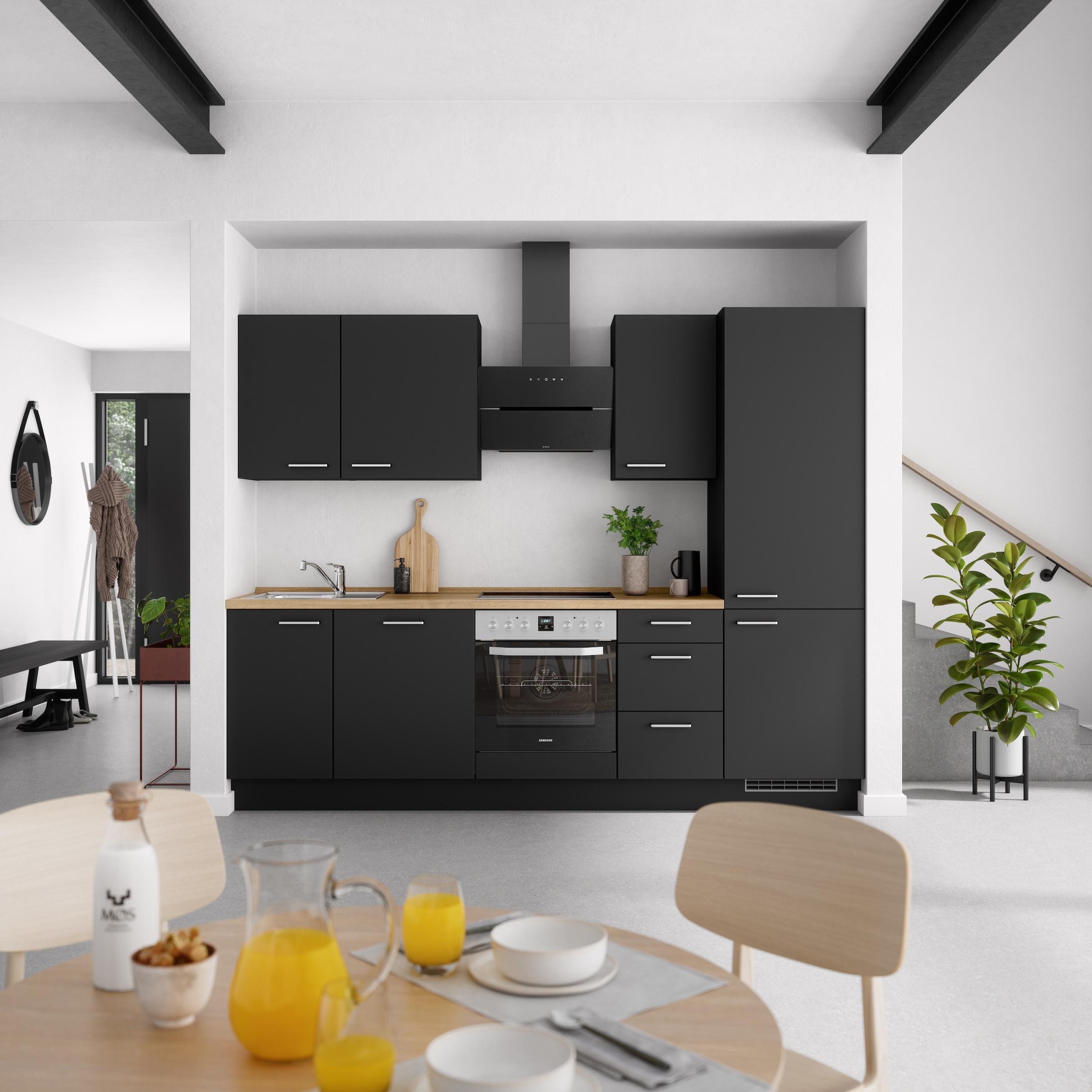 nobilia® Küchenzeile »"Touch II"« vormontiert, Ausrichtung wählbar, Breite 270 cm, wahlw. mit E-Geräten