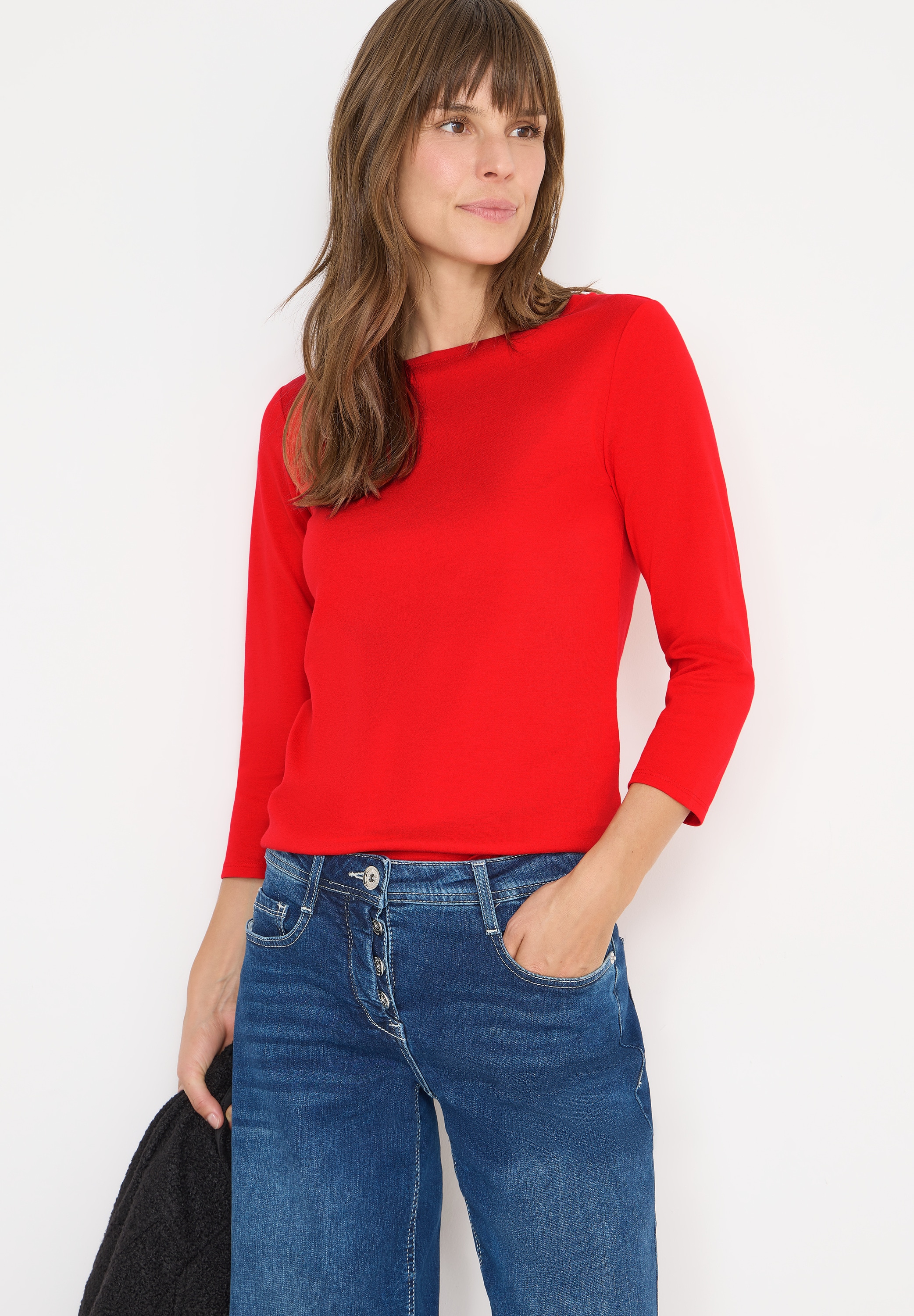 Cecil 3/4-Arm-Shirt, mit U-Boot-Ausschnitt günstig online kaufen