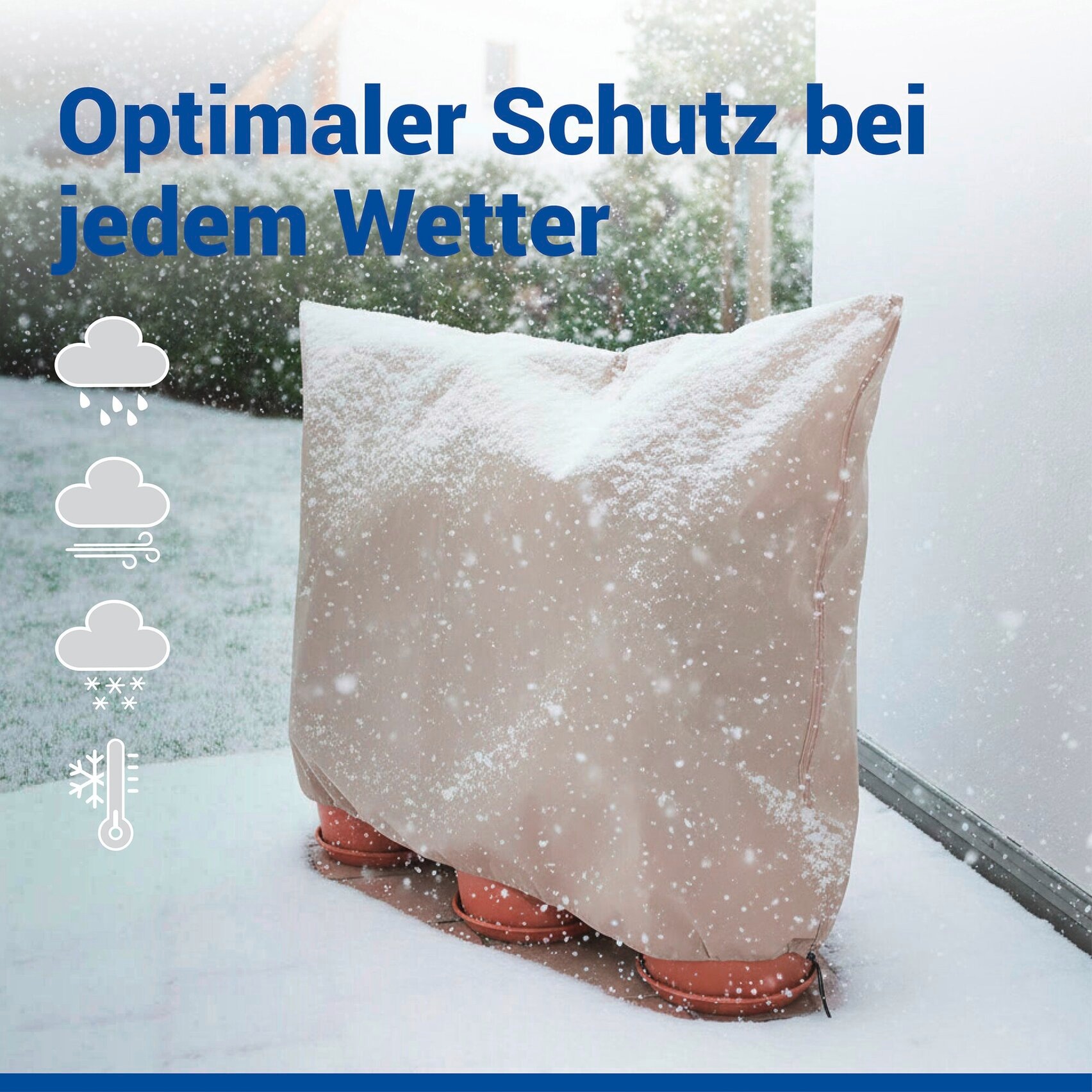 Maximex Winterschutzhaube »Pflanzenschutz-Vlies, 180x120 cm« reißfestes Vlies, mit Reißverschluss und Zugband, BxH: 180x120 cm