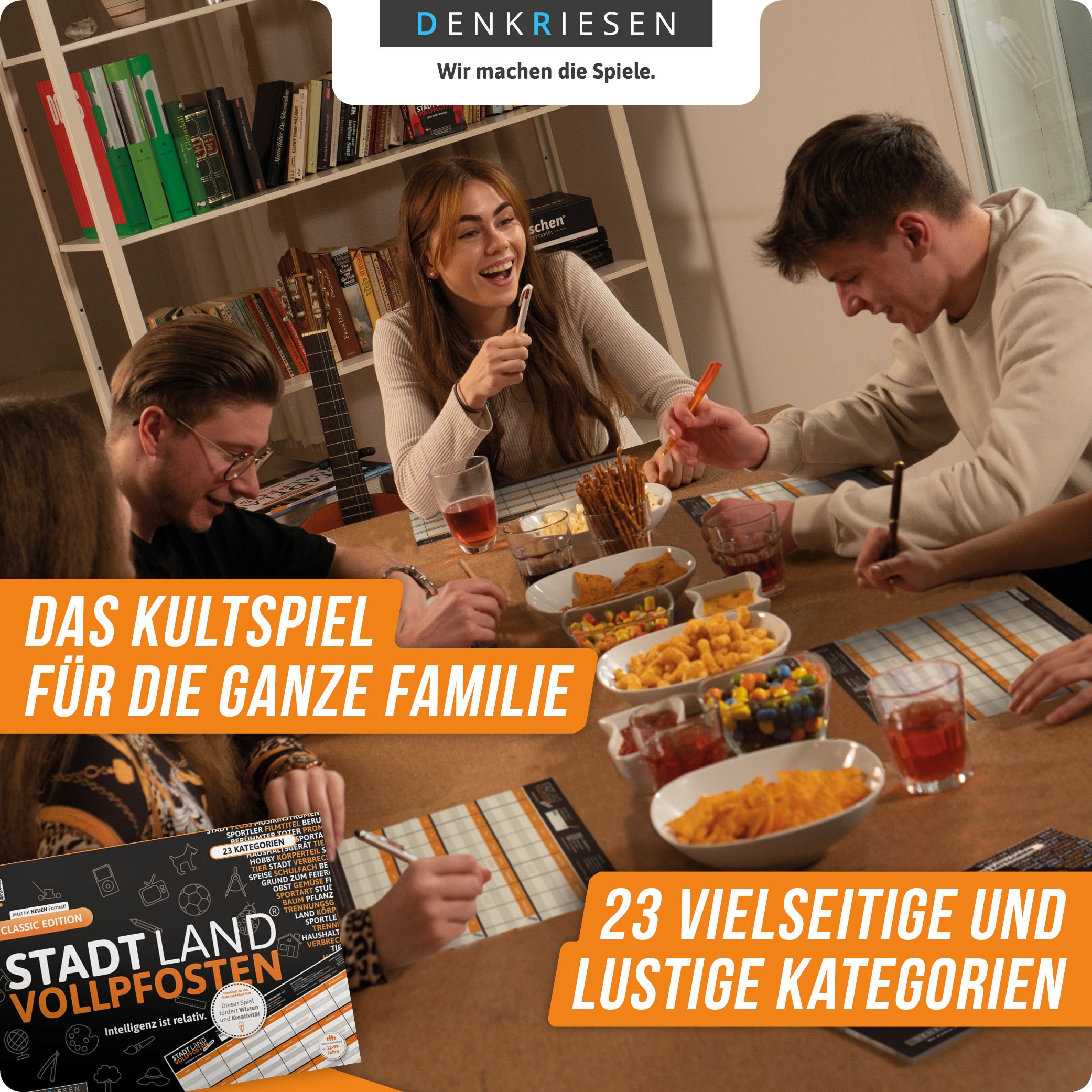 Denkriesen Spiel »Stadt Land Vollpfosten, Classic Edition, A4 Block«, Made in Germany