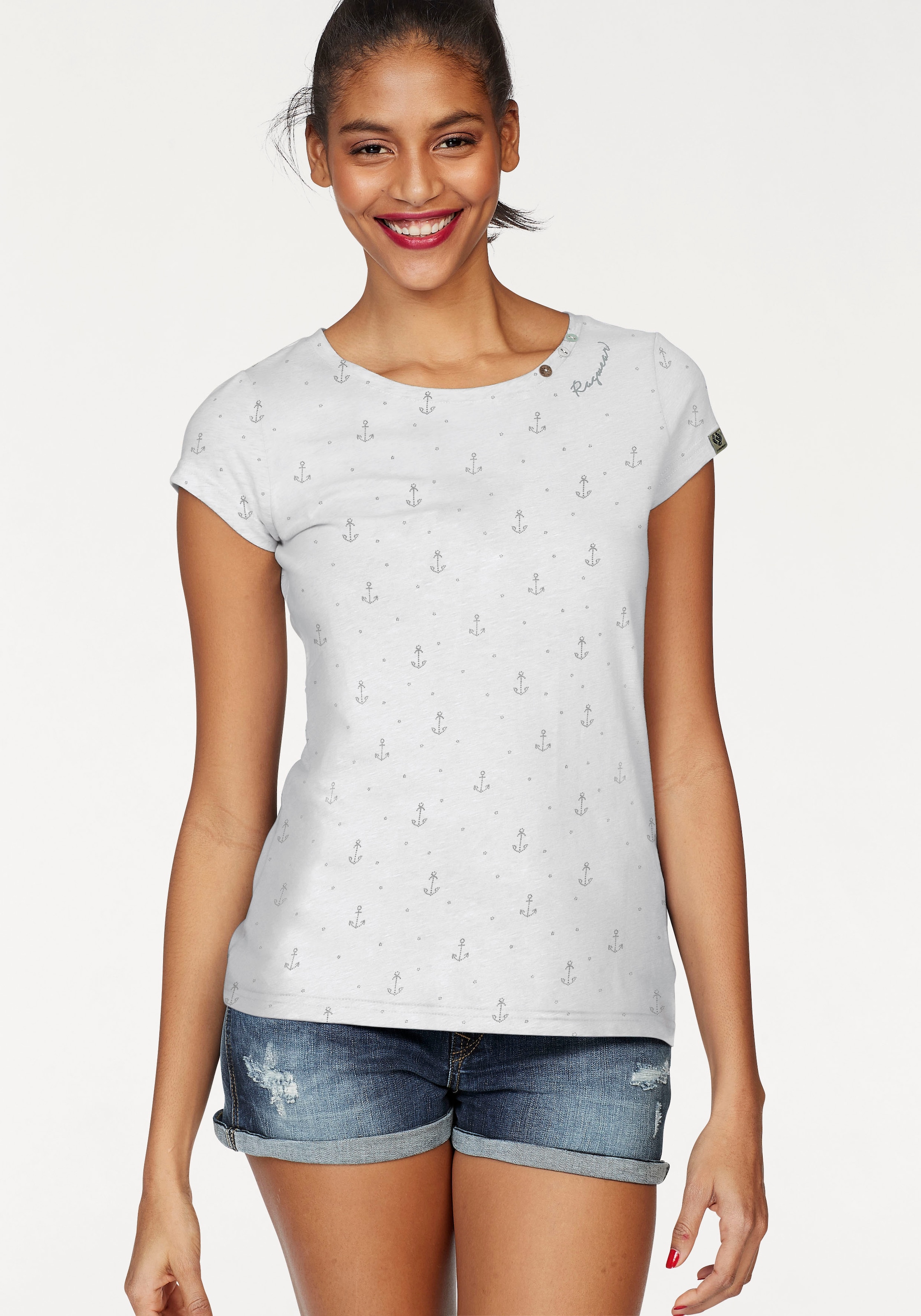 Ragwear T-Shirt "FLORAH A ORGANIC O" mit maritimen Anker-Print