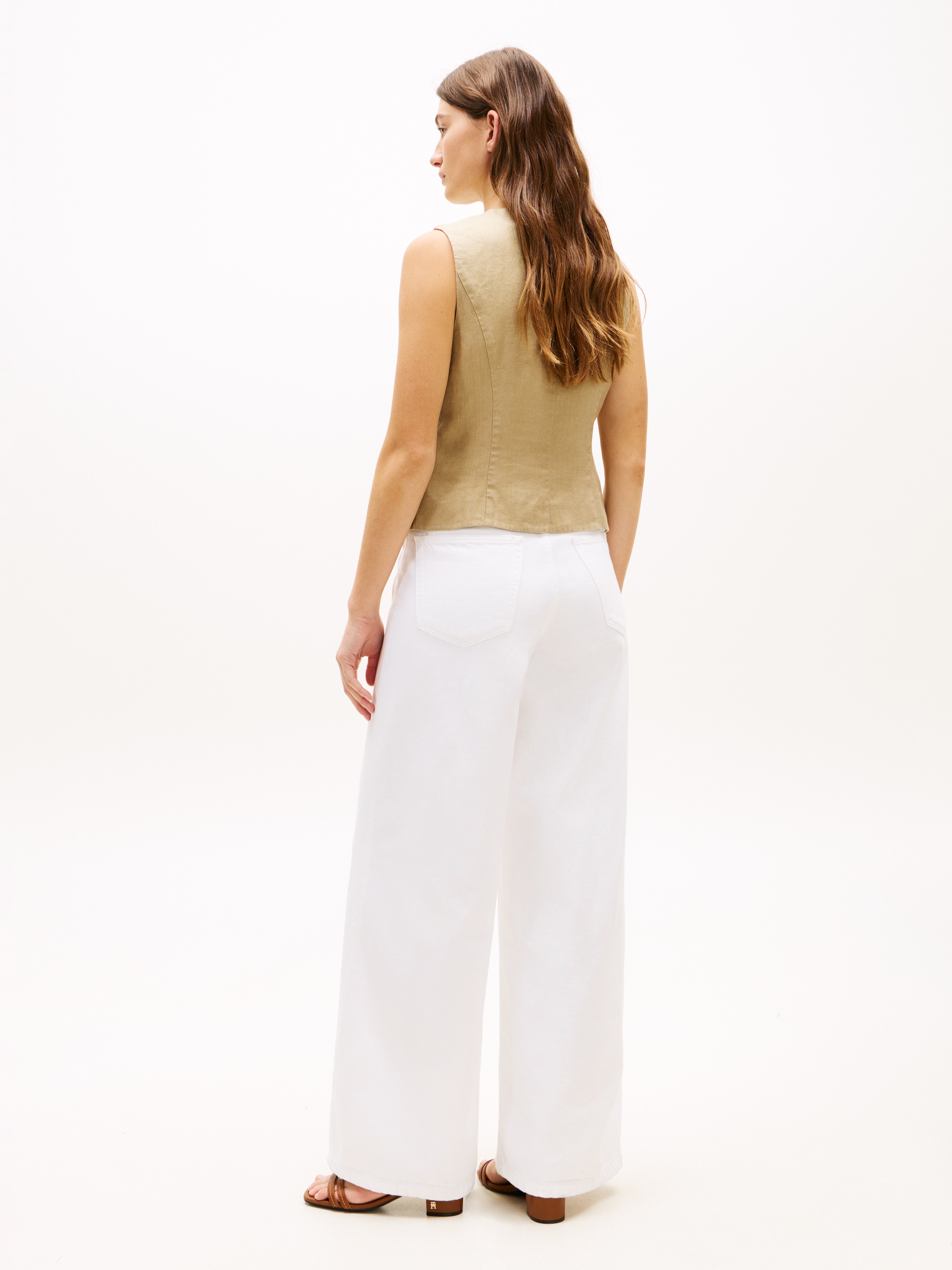 Tommy Hilfiger Anzugweste »NEW ESS LINEN VEST« mit Logo-Stickerei