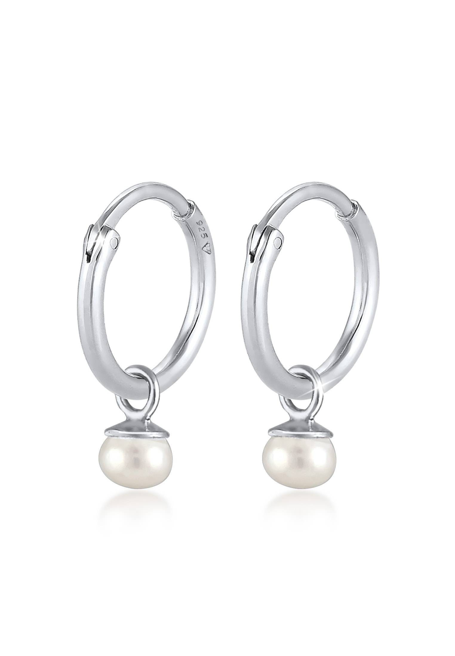 Elli Premium Paar Einhänger 925 »Creolen Ohrhänger BAUR Süßwasserzuchtperle bestellen | Silber«