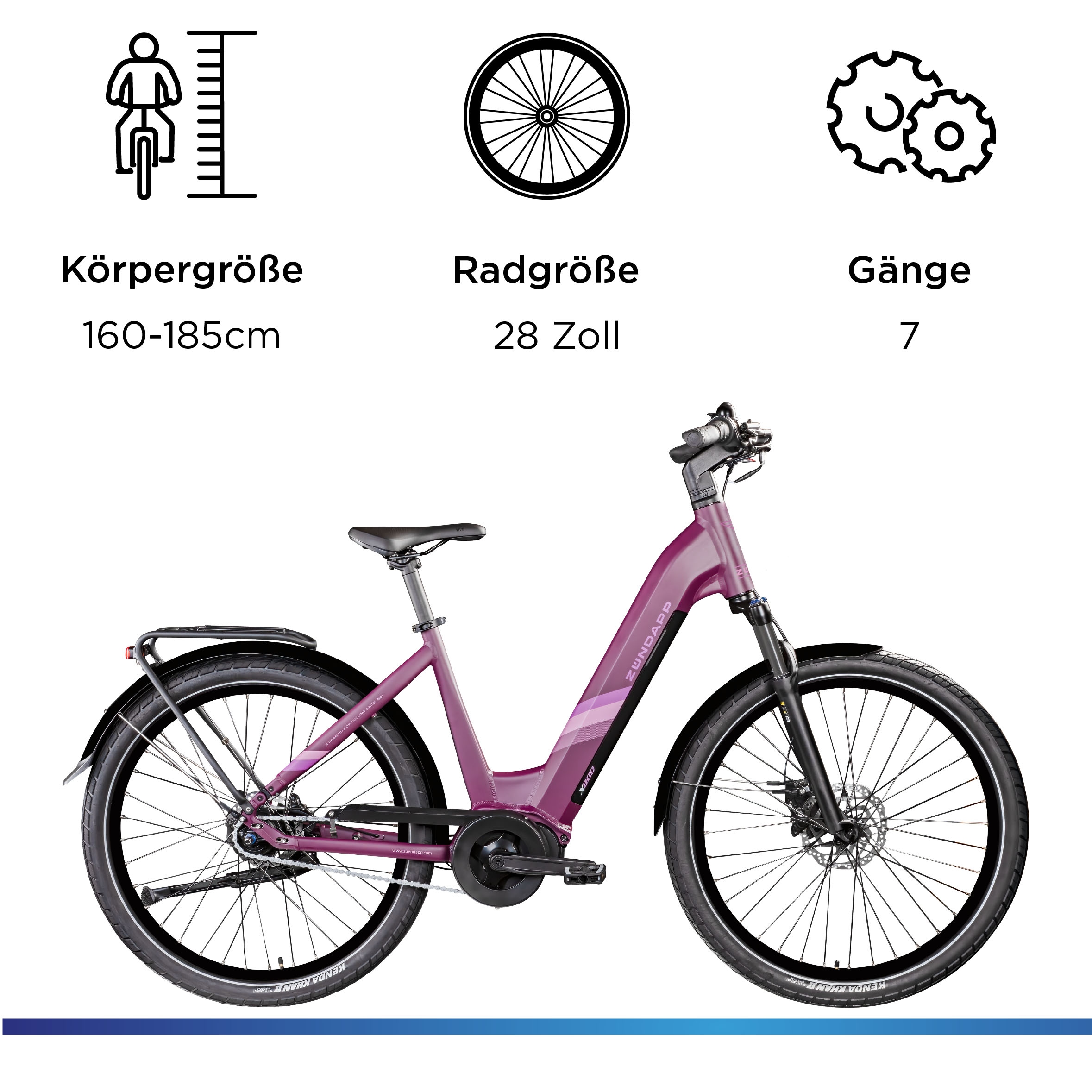 Zündapp E-Bike »X800«, 7 Gang, Mittelmotor 250 W