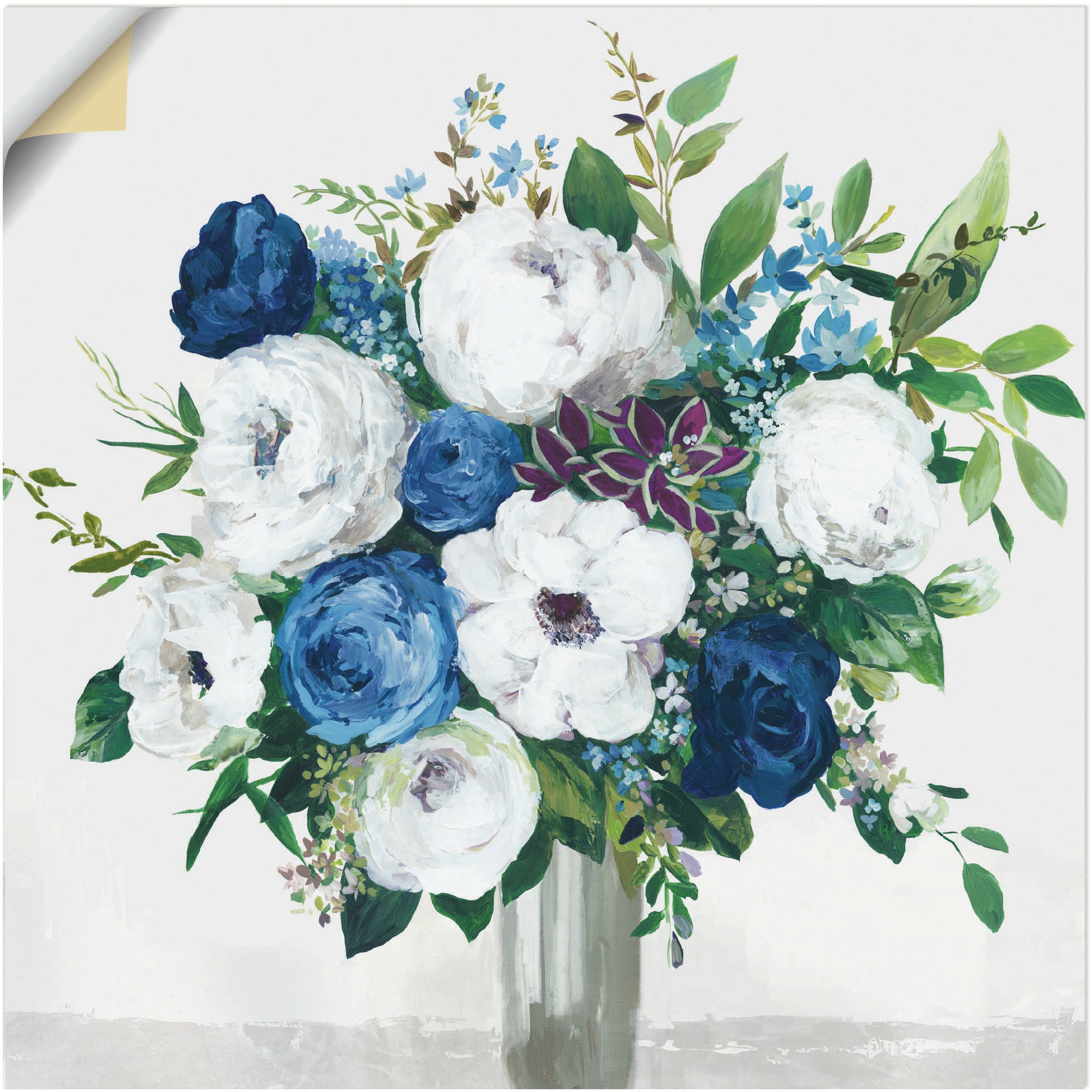Artland Wandbild »Weiß-Blaue Symphonie«, Blumenbilder, (1 St.), als Alubild,  Leinwandbild, Wandaufkleber oder Poster in versch. Größen bestellen | BAUR
