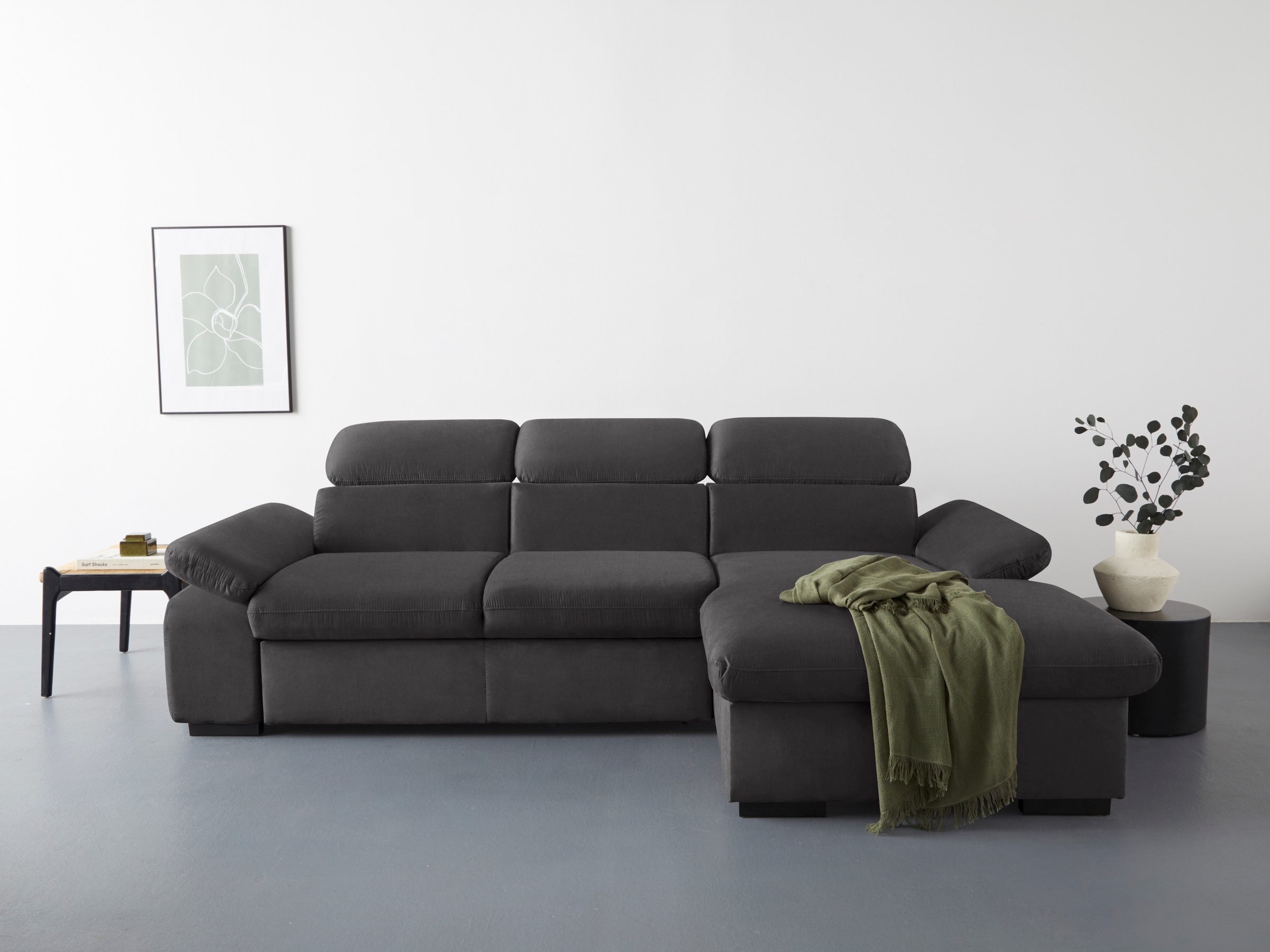 COTTA Ecksofa "Lola L-Form mit Kopfteilfunktion & Hocker", (Set, mit Hocker günstig online kaufen