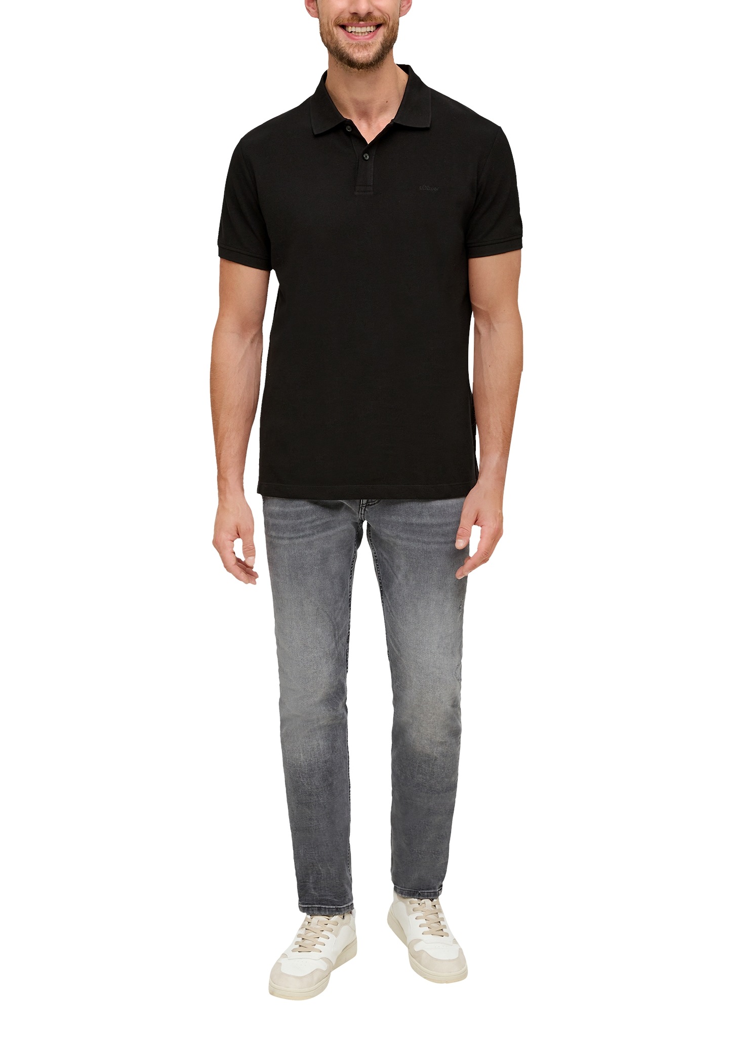 s.Oliver Men Polo Shirt Black Size S 3