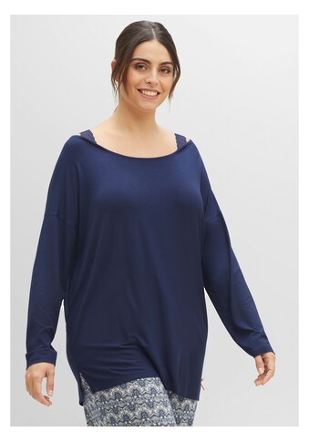 Sheego Pyjamaoberteil »Schlafanzugshirt«, in Lagenoptik, mit Trägern aus Spitze kaufen