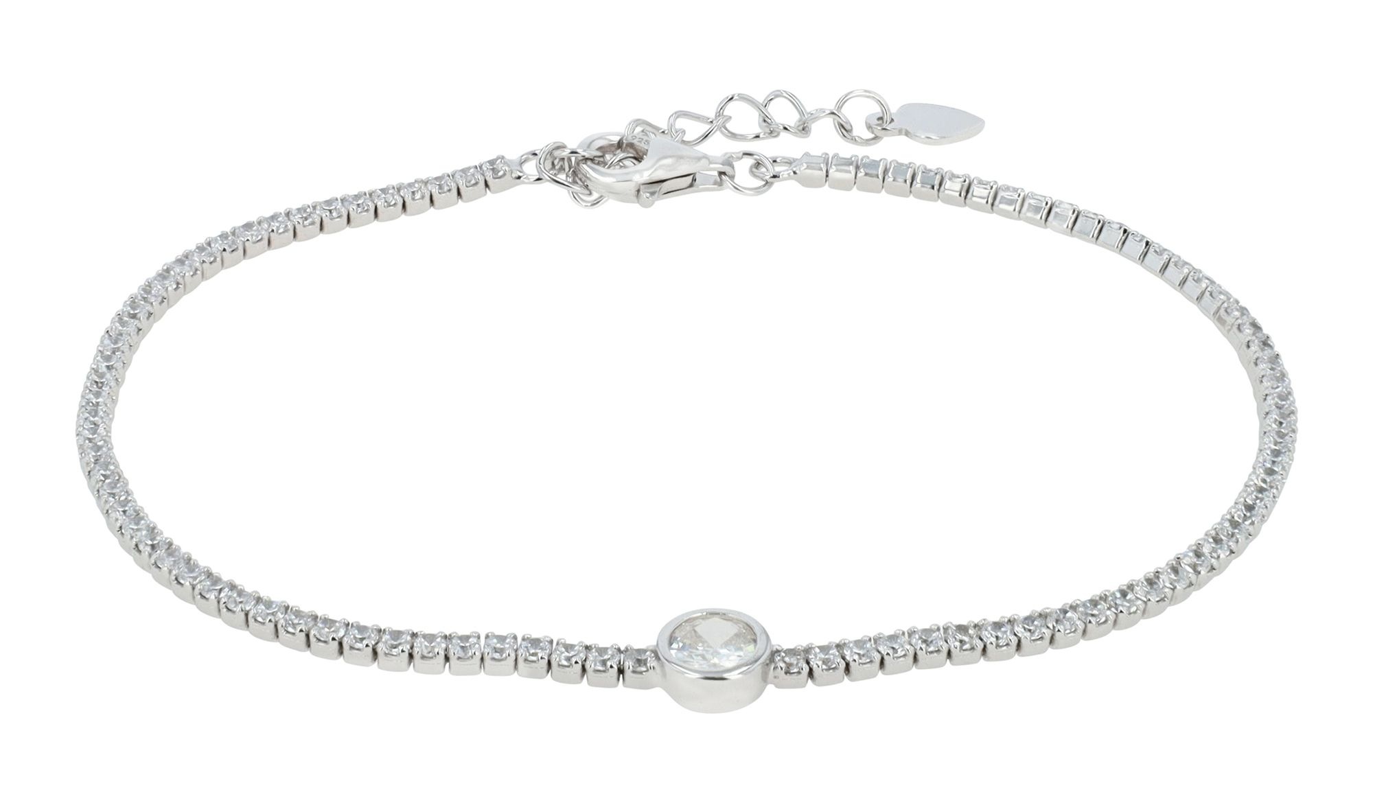 Adelia´s Armband »Armband aus 925 Silber mit Zirkonia 17+3 cm« Ideal zum Verschenken – schlicht und stilvoll